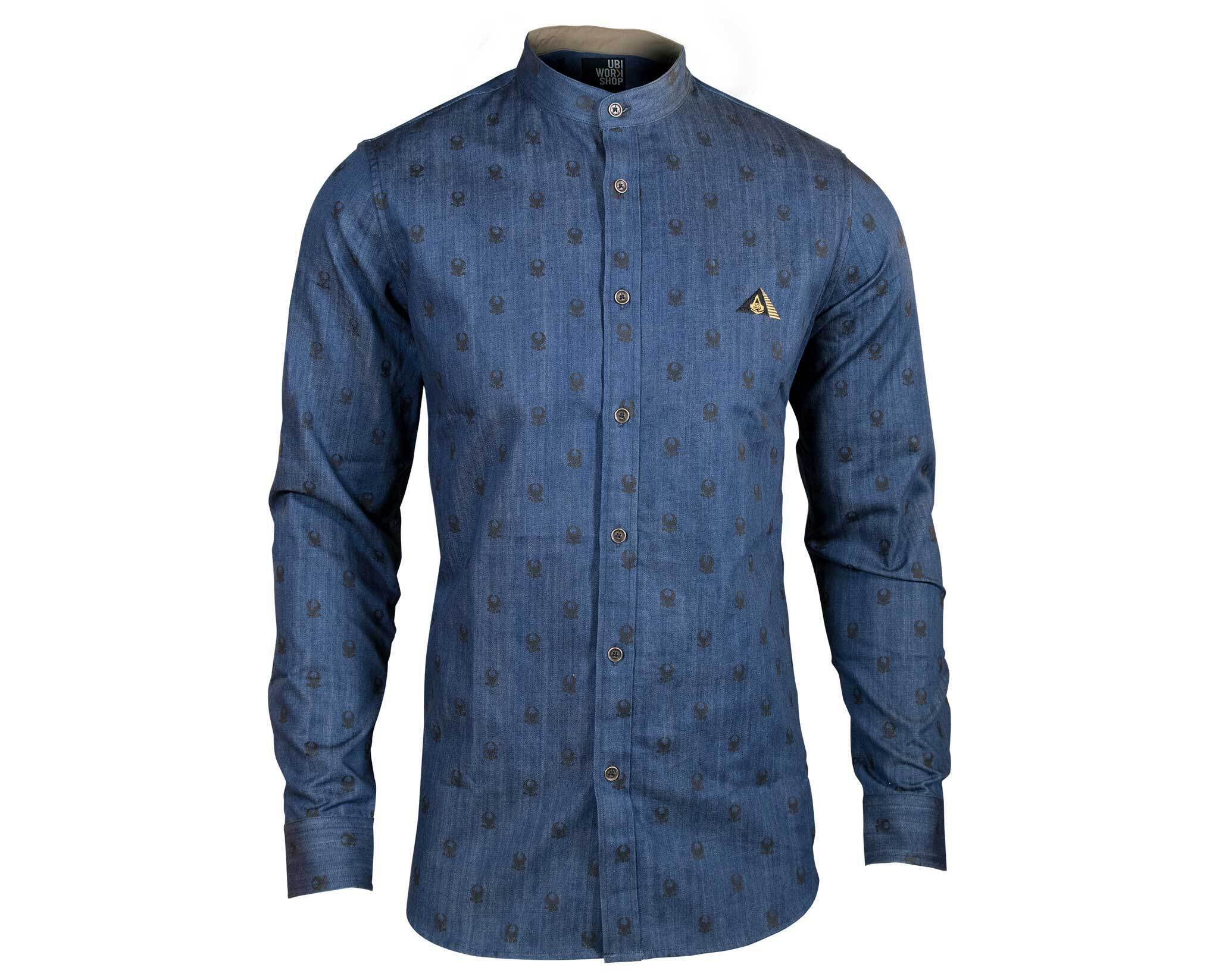 Official Assassin's Creed Origins Bayek Costume Shirt - Ubisoft Licensed Blue Dress Shirt for Men (XX-Large Navy) | Cosplay, Halloween Costume & Gaming Merchandise