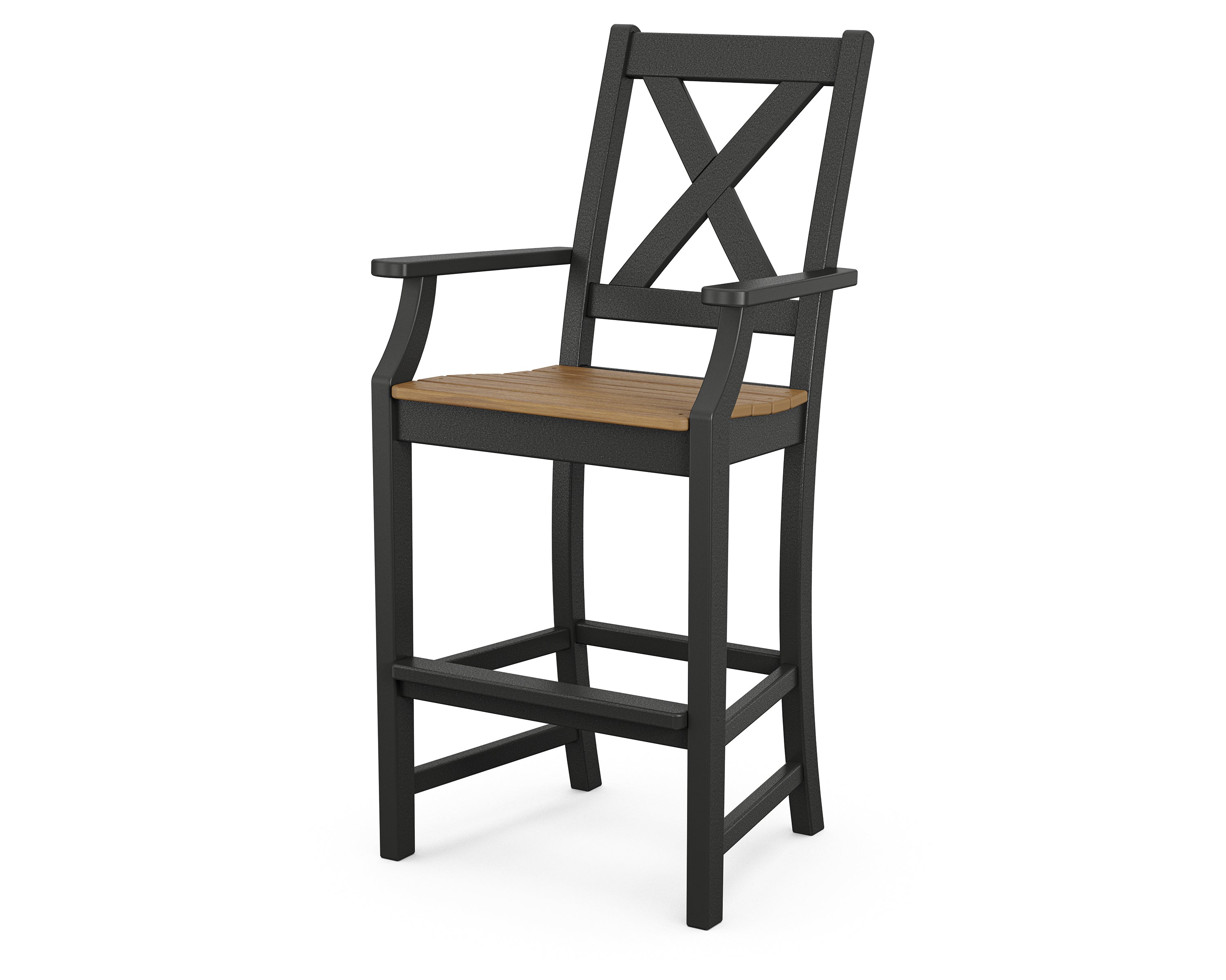 POLYWOOD Braxton Bar Arm Chair - Weather-Resistant Outdoor Dining Chair for Patio, Deck, or Poolside - Durable & Comfortable Seating Solution