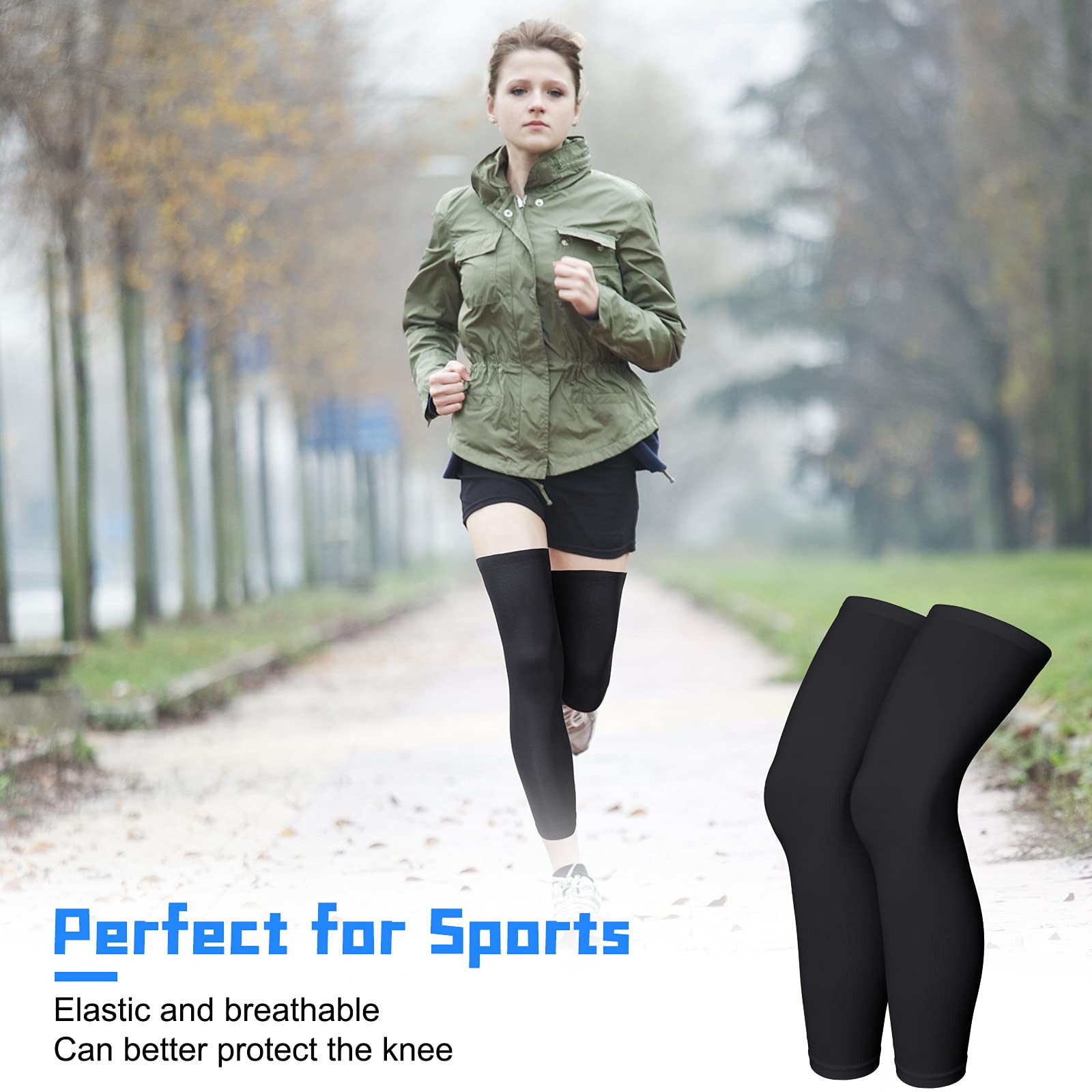 Boyiee 4 Pcs Thermal Arm Warmers for Men & Women - Full Length Cycling Arm Sleeves, Leg Compression Warmers for Outdoor Sports, Running, Biking & Cold Weather Activities