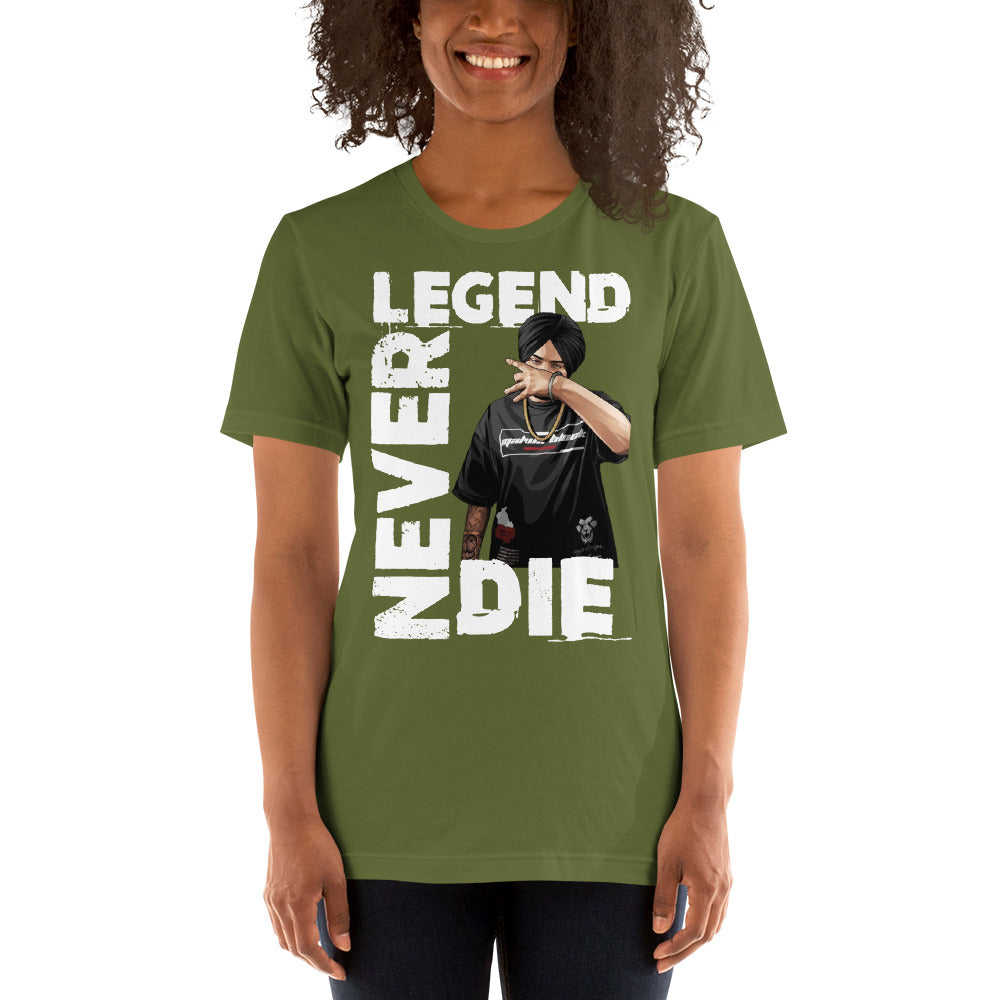 Sidhu Moosewala Legends Never Die Unisex T-Shirt - Comfortable Cotton Tee for Men & Women - Perfect for Concerts, Casual Wear & Fan Merchandise