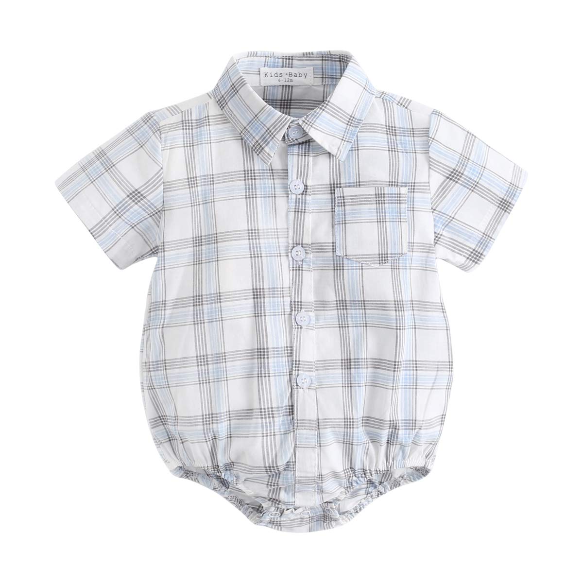Sanlutoz Baby Boy Bodysuit - Soft Cotton Short-Sleeve Romper for Toddlers | Plaid Print Summer Outfit | Perfect for Playtime, Daycare & Family Outings