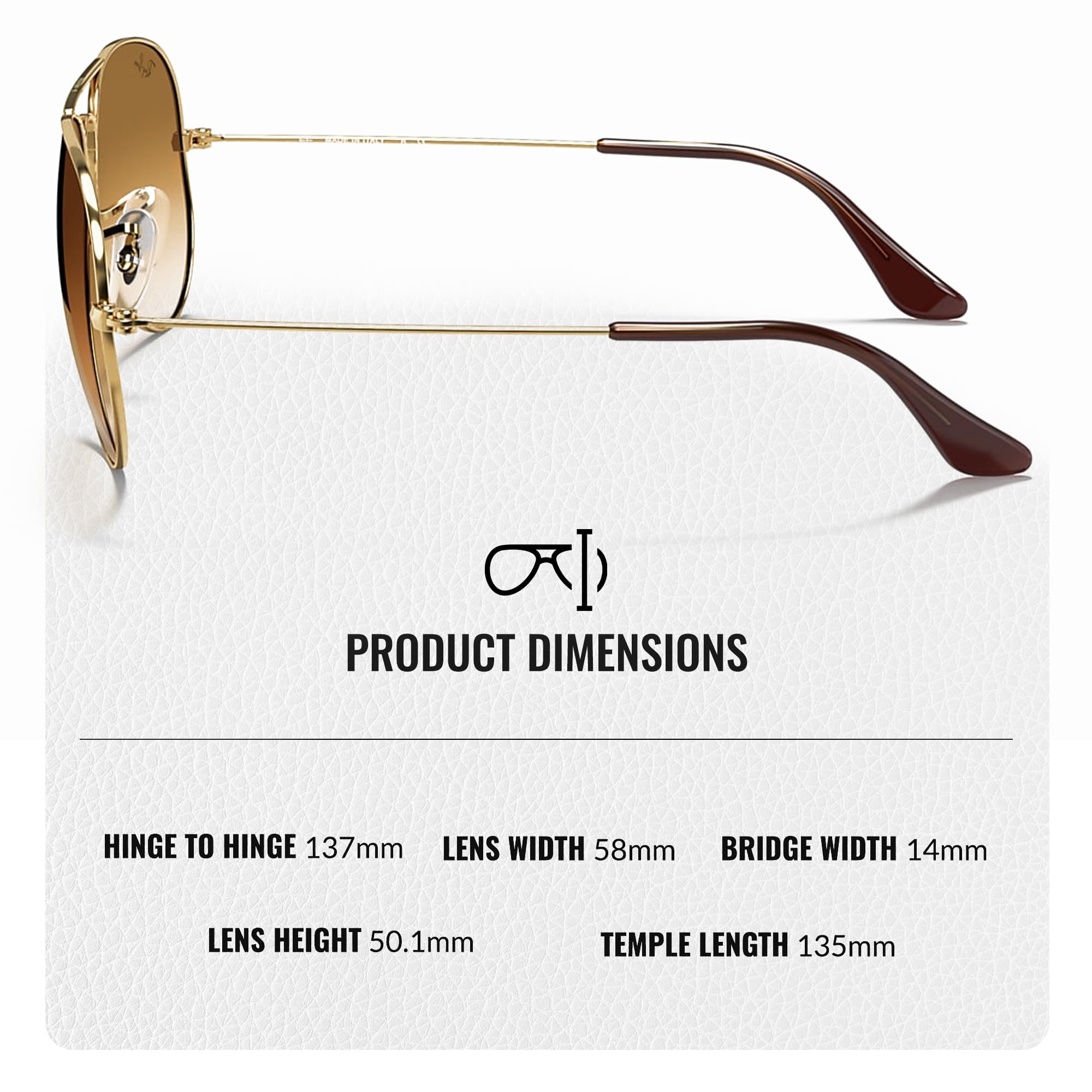 Ray-Ban RB3025 Classic Gradient Aviator Sunglasses with Eyewear Kit - Adjustable Nose Pads - Retro Polarized UV Protection Sunglasses for Men & Women - Perfect for Driving, Travel, and Outdoor Activities