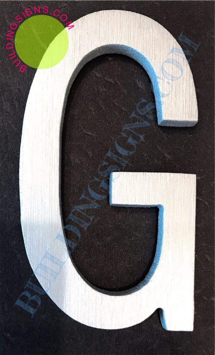 2.75 Inch Aluminum Letter G Sign - Brush Silver Finish, Rust-Free with Double Sided Tape - Elegant Door Number Art for Home & Office Décor