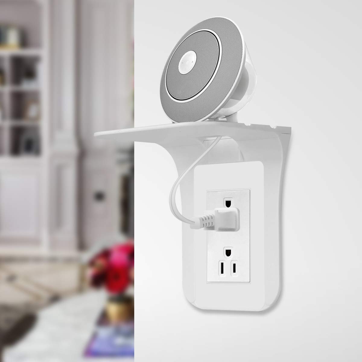 Wall Outlet Shelf Organizer - Charging Station Shelf for Phones & Keys - Perfect for Bedroom, Kitchen, or Entryway Organization