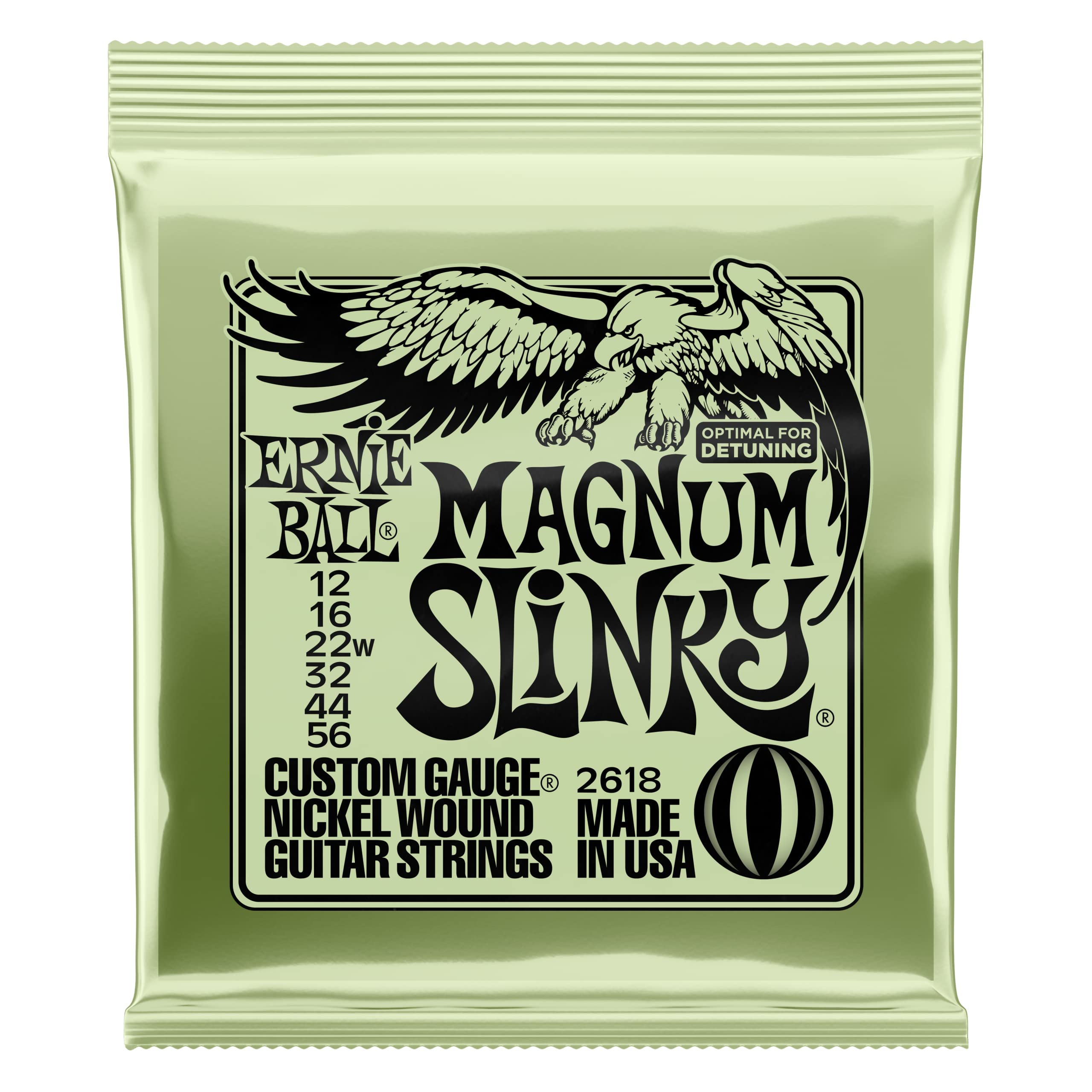 Ernie Ball Magnum Slinky Nickel Wound Electric Guitar Strings 12-56 Gauge (P02618) - Premium Nickel Plated Steel for Rock & Metal Guitarists - Perfect for Heavy Riffs, Drop Tunings & Extended Play