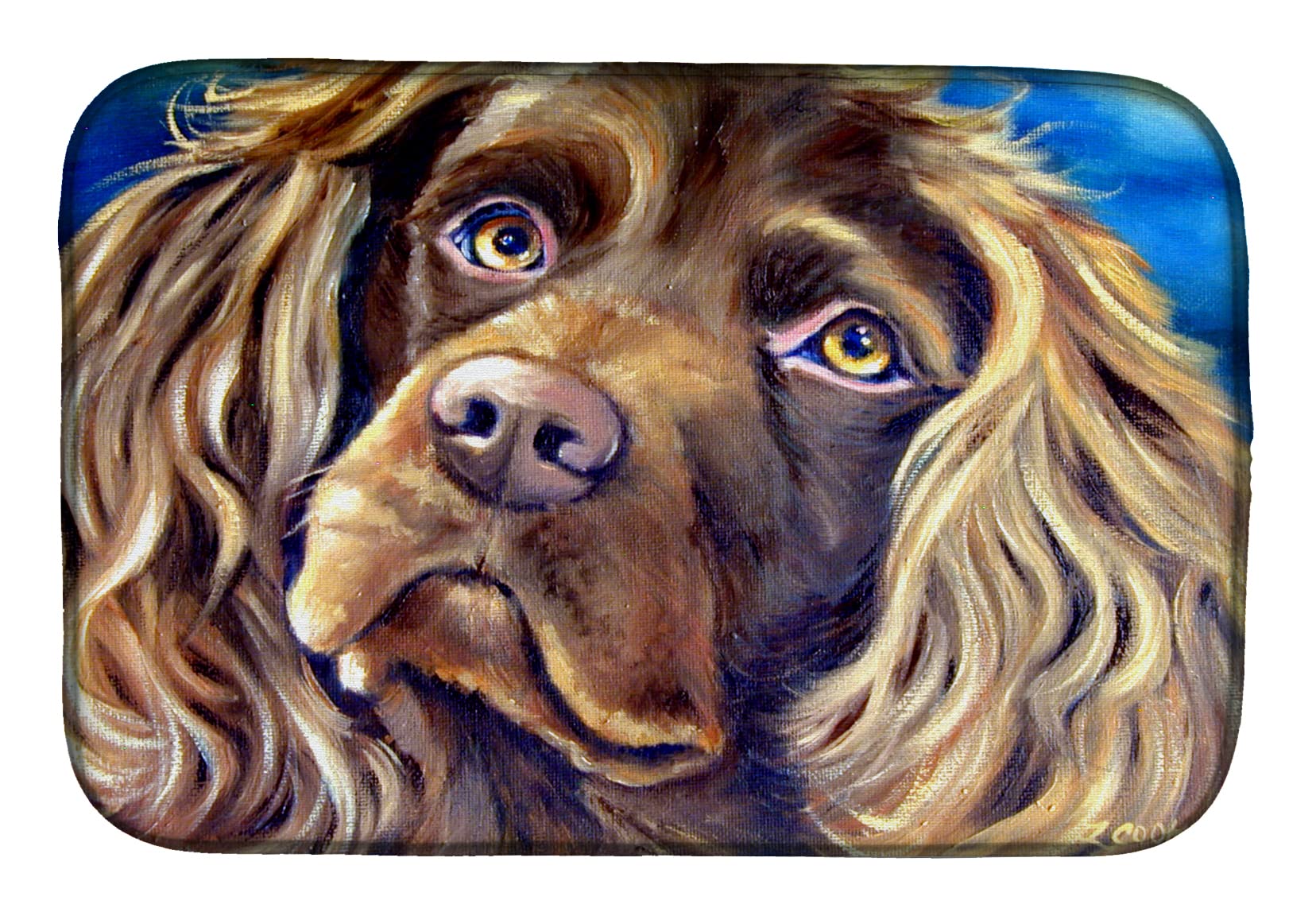 Premium Absorbent Boykin Spaniel Dish Drying Mat - 14x21 Inch Multicolor Kitchen Counter Mat | Fast-Drying Dish Drainer Pad for Countertops | Perfect for Protecting Surfaces & Drying Dishes Safely