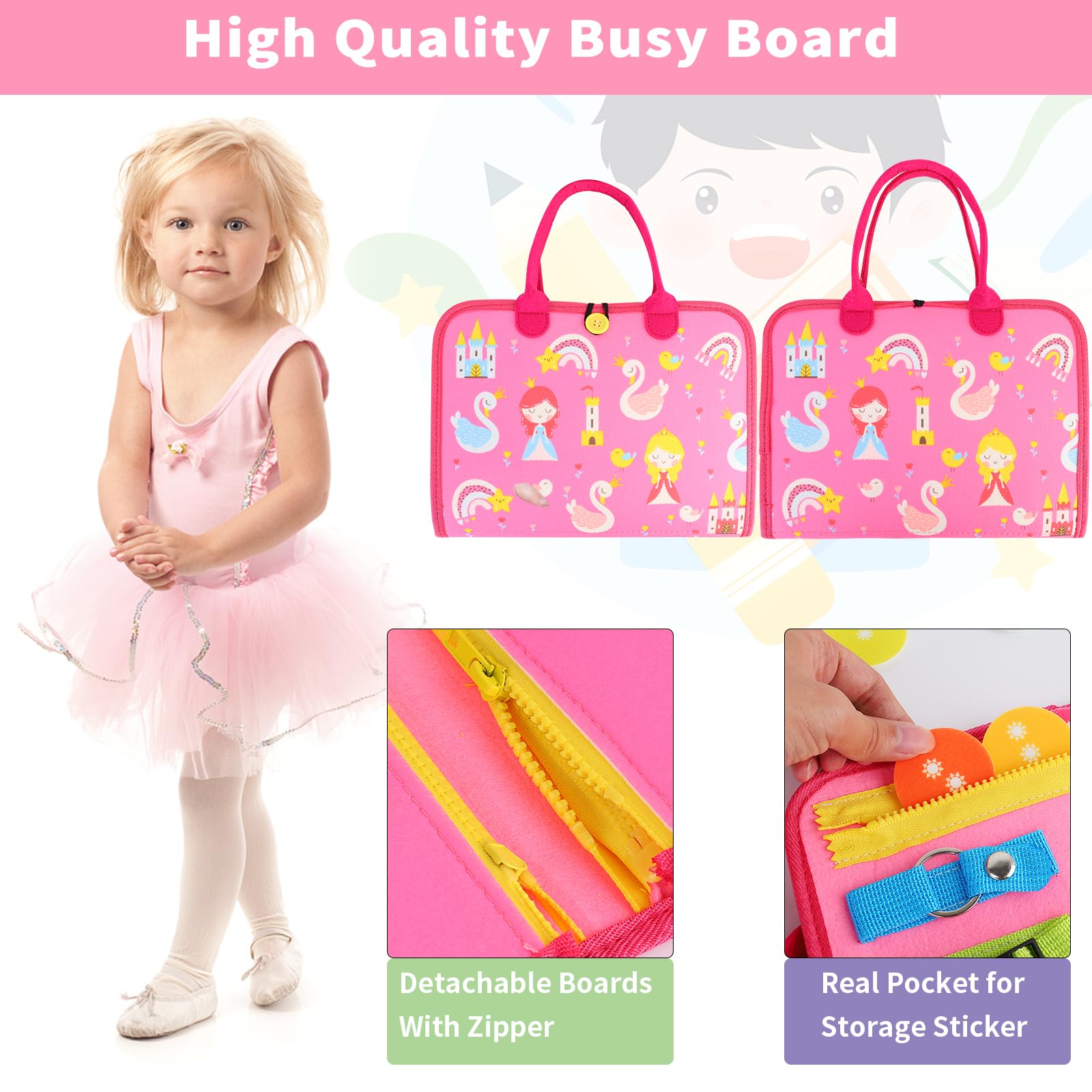 **Montessori Busy Board for Toddlers 1-4 Years Old - 7-in-1 Preschool Learning Toy with Life Skills - Perfect Travel & Car Ride Activity for Boys & Girls - Ideal Birthday Gift for 2 Year Olds (Great for Airplane, Road Trips & Quiet Play at Home)**