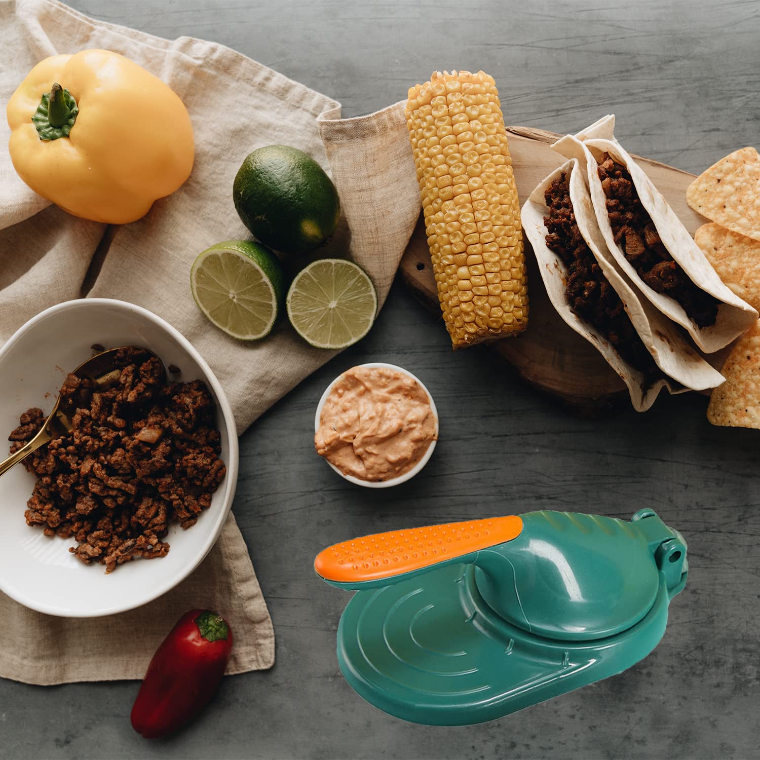 **Tortilla Press Maker - Manual Dough Press for Tacos, Corn Tortillas, Pancakes, Ravioli & Dumplings - Perfect for Homemade Mexican, Italian & Asian Cuisine**