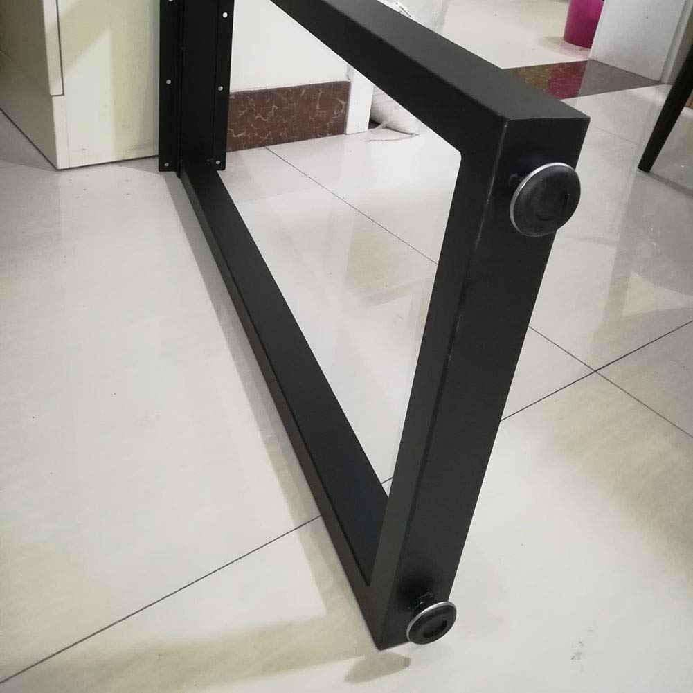2 Pack Adjustable Black Iron Table Legs for Kitchen, Dining, Office & Computer Desks - Heavy Duty DIY Furniture Legs for Workbench & Custom Made Tables (Perfect for Home Office & Workshop Use)