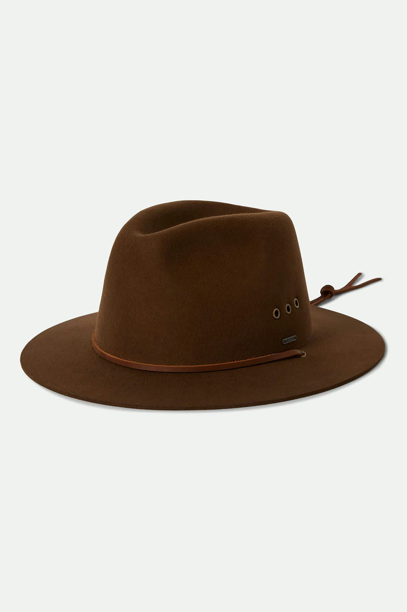 Wesley WTHR GUARD™ Packable Fedora Hat for Men & Women - Lightweight Travel Sun Hat for Outdoor Activities (Coffee Brown) - Perfect for Hiking, Beach, and Summer Vacations
