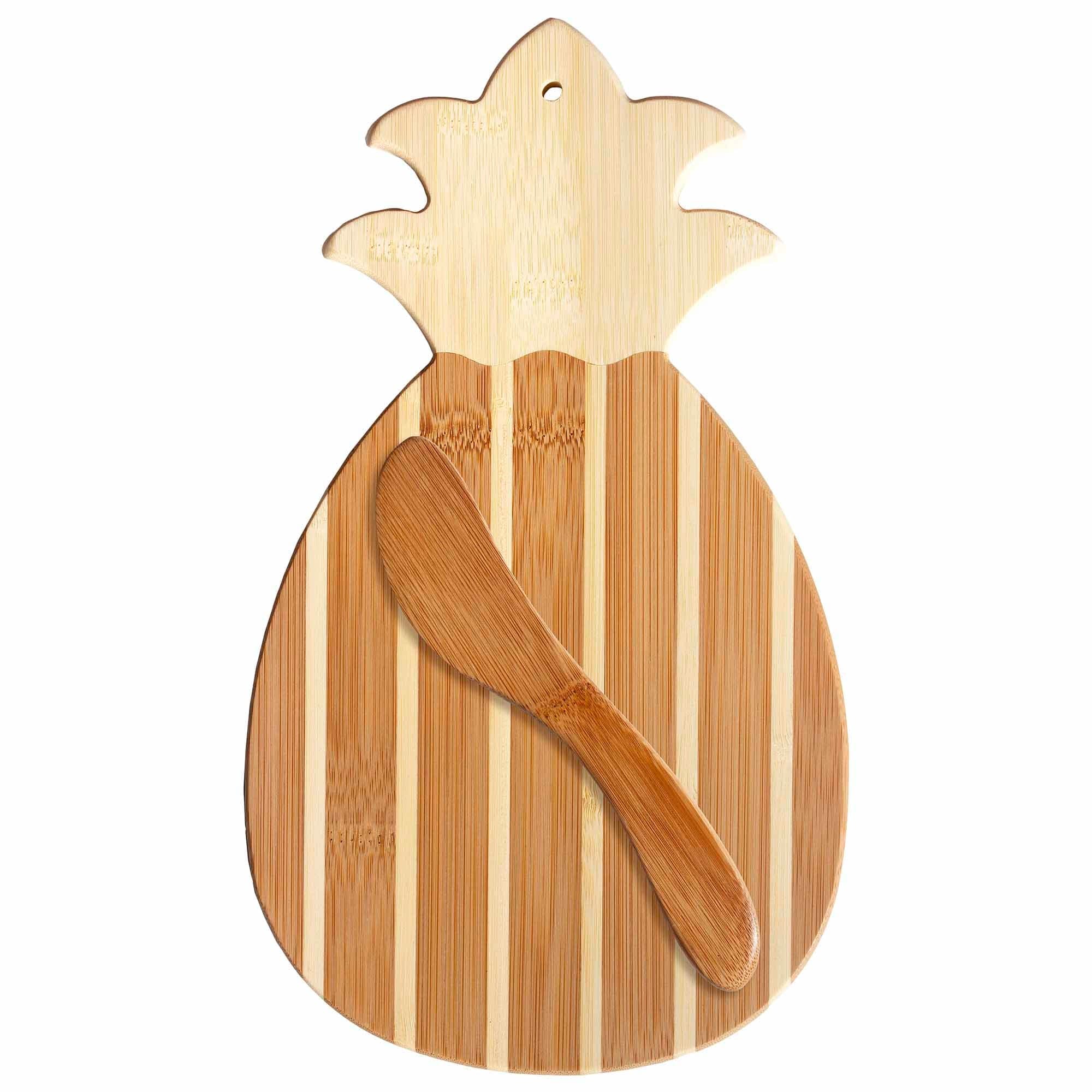 Pineapple-Shaped Wooden Serving Board with Cheese Knife Set - Perfect for Charcuterie, Cheese Platters, and Party Entertaining