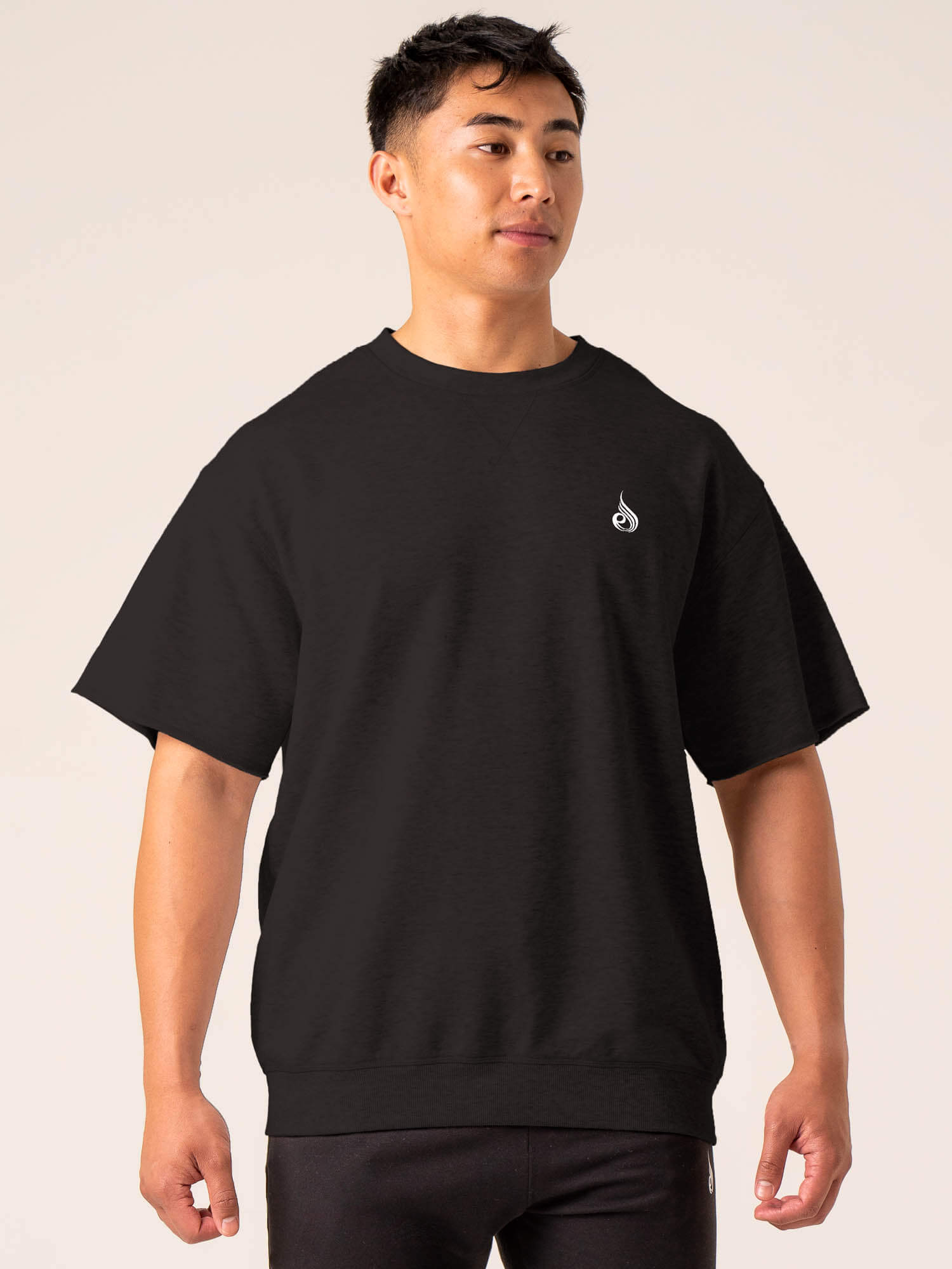 Emerge Fleece T-Shirt for Men & Women - Soft Faded Black Cotton Blend Tee - Perfect for Casual Wear, Outdoor Activities & Layering