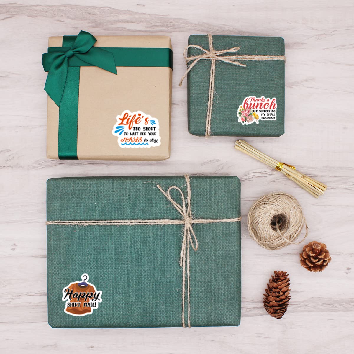Cute Small Business Thank You Stickers - Waterproof Shipping Labels for Packages & Mail Envelopes - Motivational 'Life's Too Short' Design - Perfect for Etsy Sellers, Online Shops & Small Business Branding