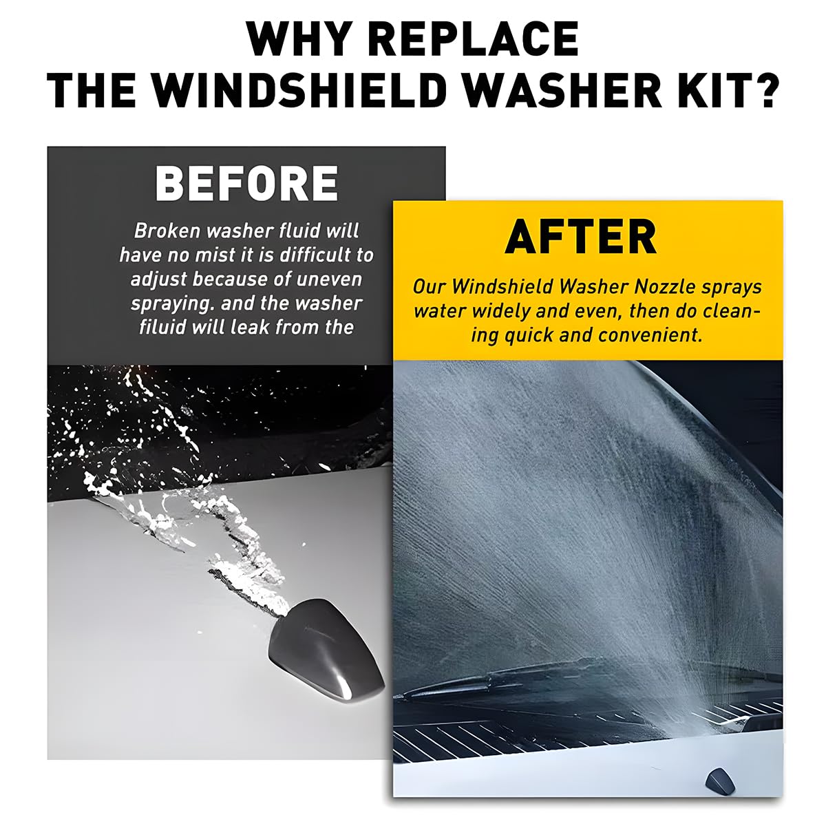 Mandark 5 Meter Car Windshield Washer Hose Kit with 12 Hose Connectors, 2 Fan Nozzles & 2 Rubber Gaskets - Universal Fit for Most Vehicles - Perfect for Windshield Cleaning and Fluid Replacement