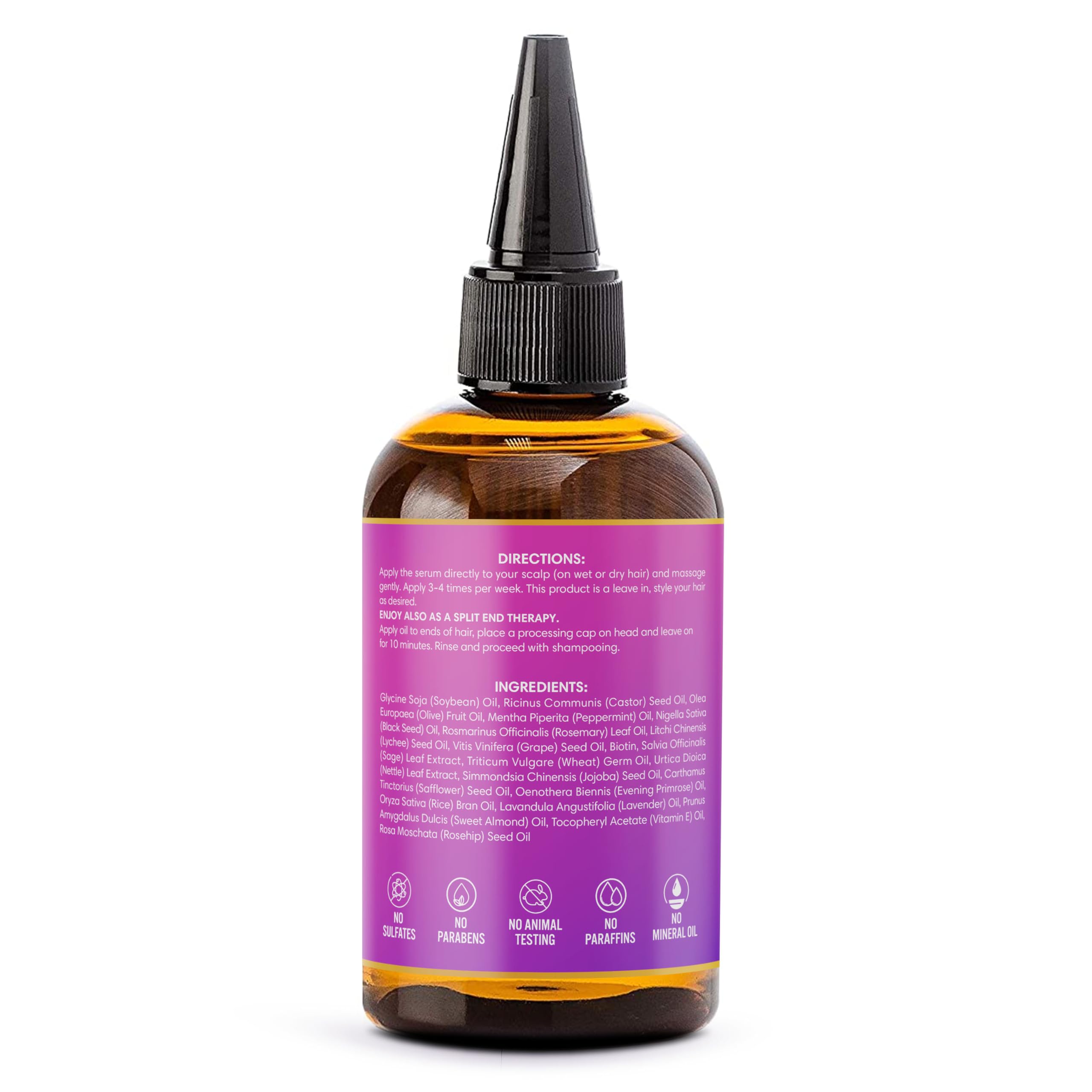 Blaq Luxury Hair Growth Oil with Biotin - Dry Scalp Treatment for Itchy Scalp, Hair Repair & Strengthening Serum for Frizzy Damaged Hair & Split Ends, 4oz (2 Pack) - Perfect for Daily Hair Care & Scalp Nourishment
