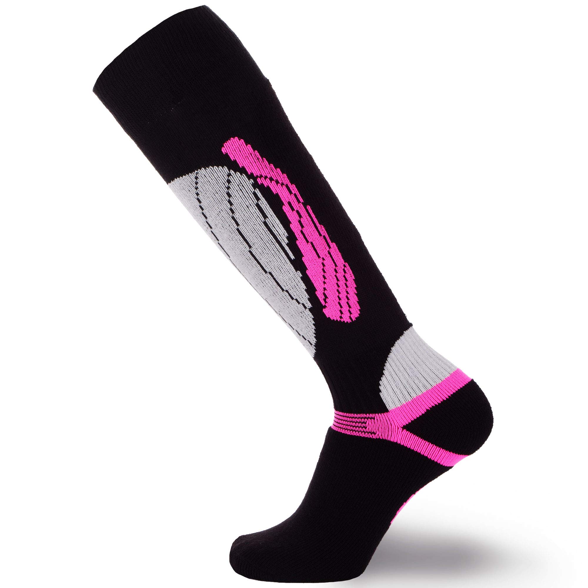 Elite Wool Race Ski Socks for Men & Women - Thermal Comfortable Snowboard Skiing Socks with Cushioning - Perfect for Winter Sports, Hiking & Cold Weather Activities