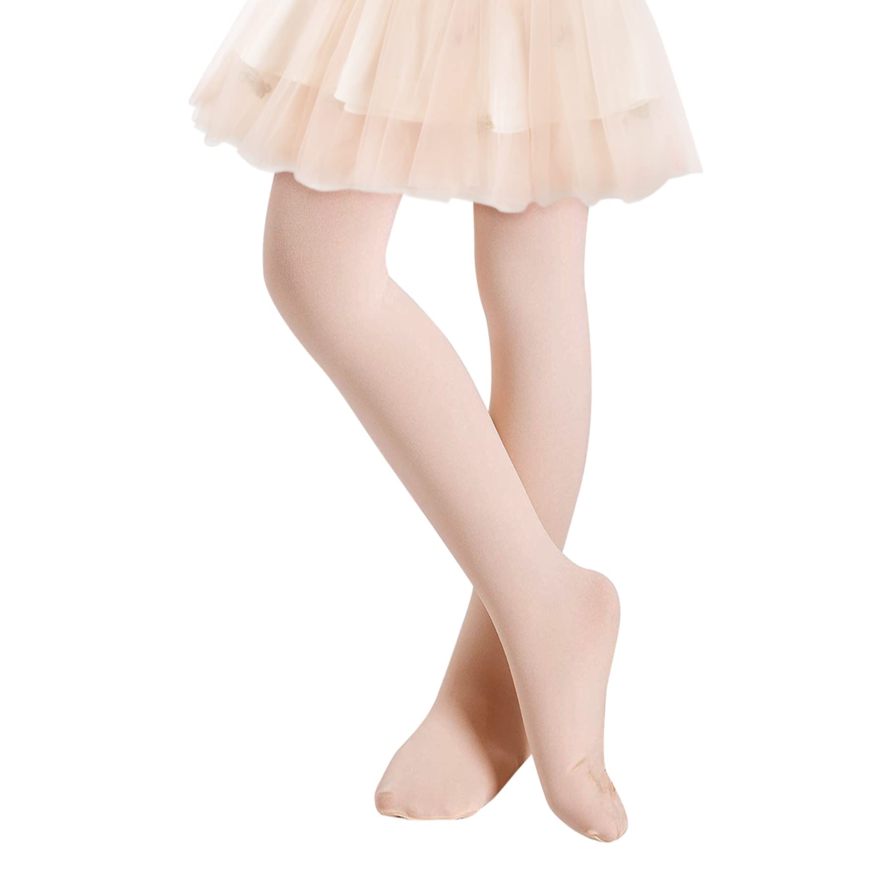 Zando Girls Ballet Tights for Toddler - Soft Footed Dance Stockings for Kids - Stretchy School Uniform Tights - Perfect for Ballet Class, Dance Recitals & Everyday Wear