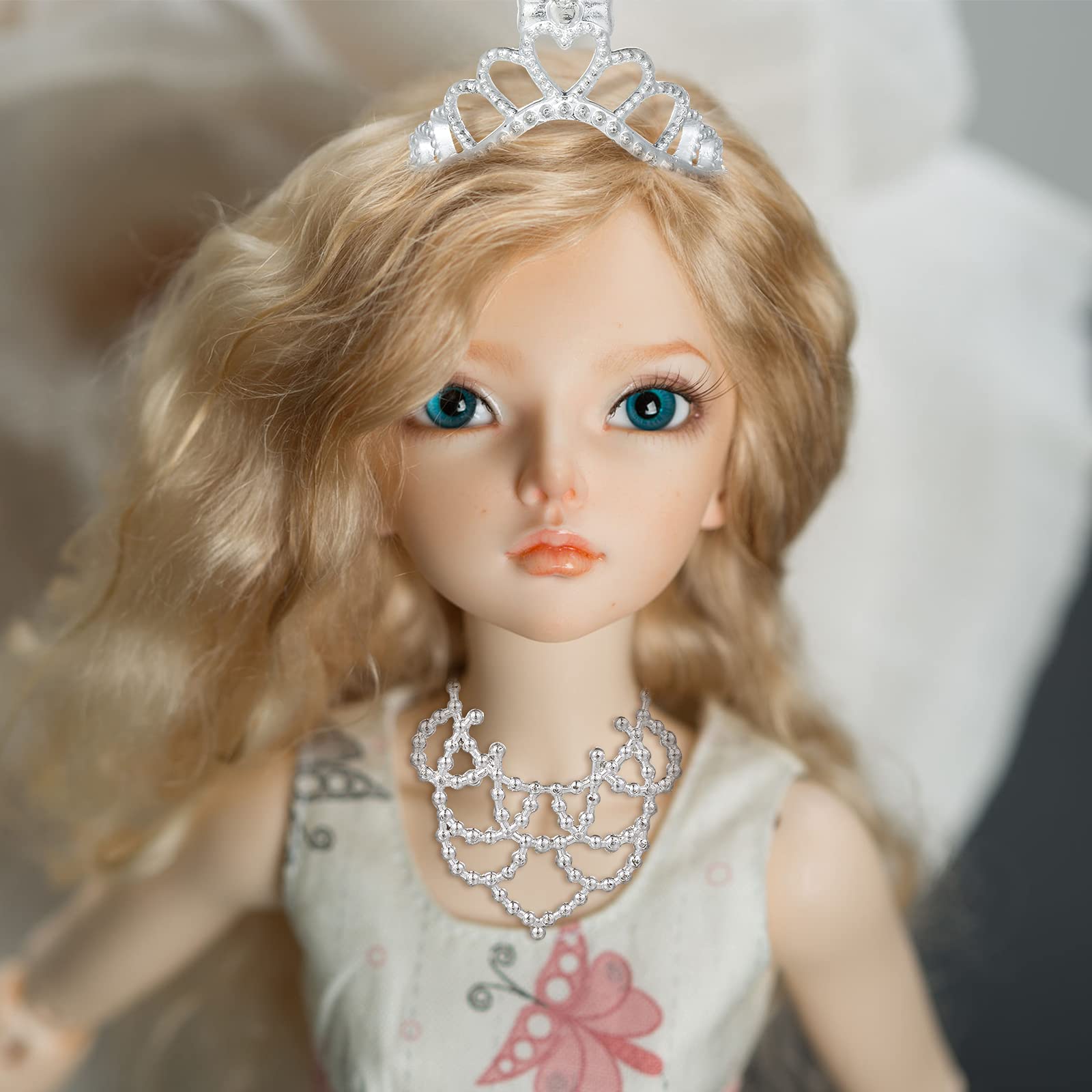 Sumind 20-Piece Doll Jewelry Set - 10 Necklaces & 10 Crowns for 11.5 Inch Dolls | Fashion Accessories for American Girl Dolls & Dress Up Play | Perfect for Birthday Gifts, Tea Parties & Pretend Play