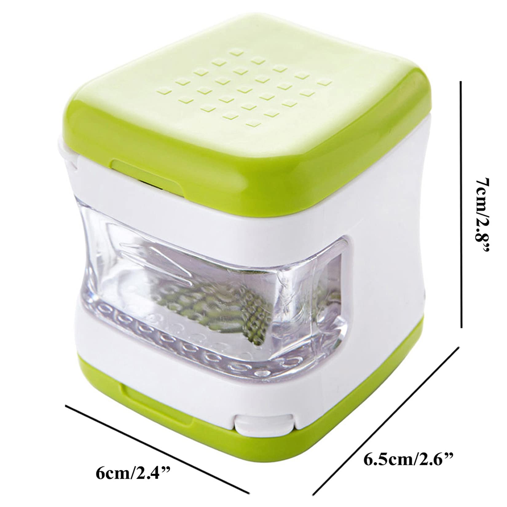 Premium Garlic Ginger Press & Multi-Function Chopper - Stainless Steel Mincer, Dicer, Grater for Effortless Cooking | Ideal for Slicing, Grinding Herbs & Preparing Sauces | Durable Kitchen Gadget with Silicone Peeler (Green)