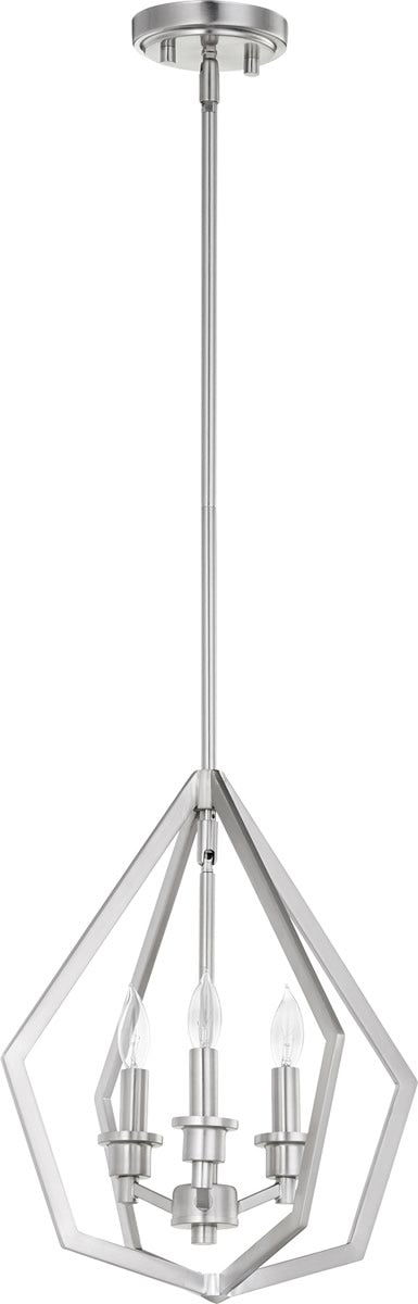 14W Knox 3-Light Pendant Light Fixture in Satin Nickel Finish - Perfect for Kitchen Island, Dining Room, or Entryway Lighting