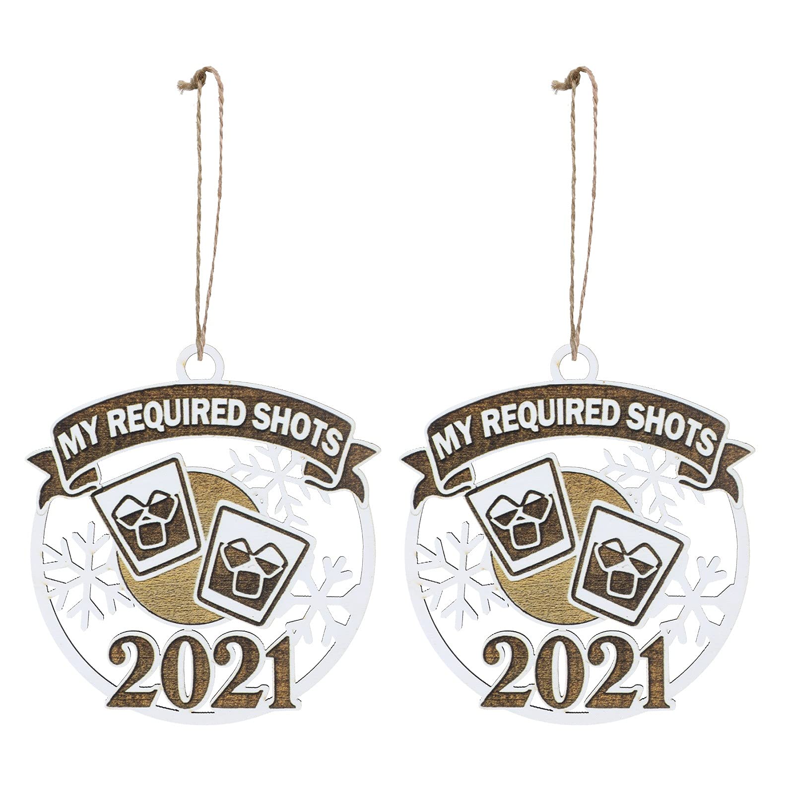 Personalized Funny Christmas Ornaments 2021 - 2PCS Wooden Tree Pendants & Dumpster Fire Decor for Holiday Home, Xmas Tree, and Party | Festive House Decorations