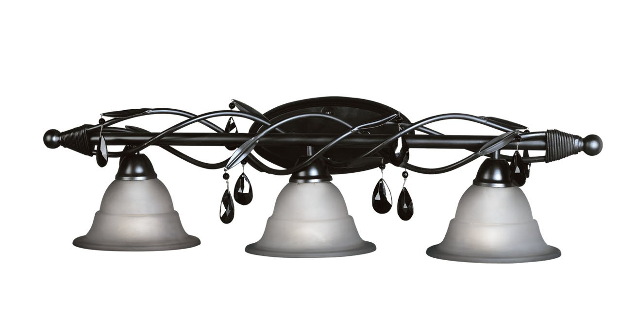 Avigneau 3-Light Bathroom Vanity Light Fixture in Black (55802-BLK) - Perfect for Bathroom Mirror Lighting and Modern Home Decor