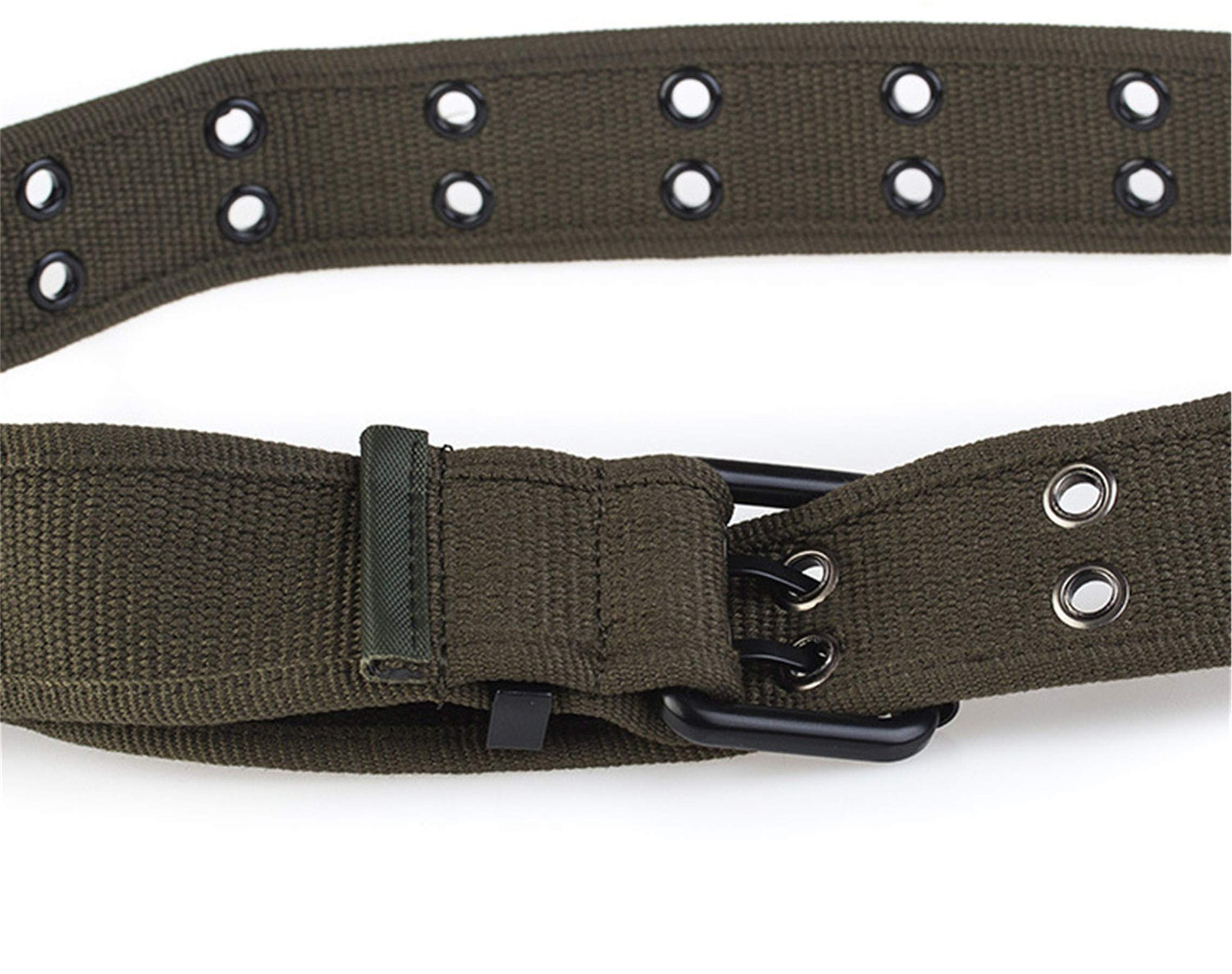 Andongnywell Canvas & Nylon Web Belt for Women & Men - Adjustable Double Hole Buckle Waistband - Perfect for Jeans, Work Pants, and Casual Wear