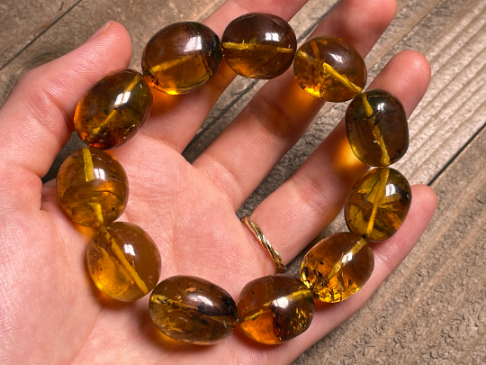 Authentic Mexican Amber Crystal Beaded Bracelet - Handmade Healing Stone Jewelry for Women, Unisex Design - Perfect for Meditation, Energy Balancing & Spiritual Wellness