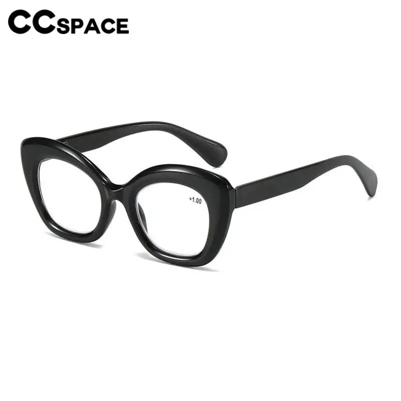 CCspace Unisex Full Rim Oval Thick Polycarbonate Reading Glasses 57478 | Blue Light Blocking | +1.0 to +4.0 Magnification | Perfect for Office Work, Reading & Computer Use