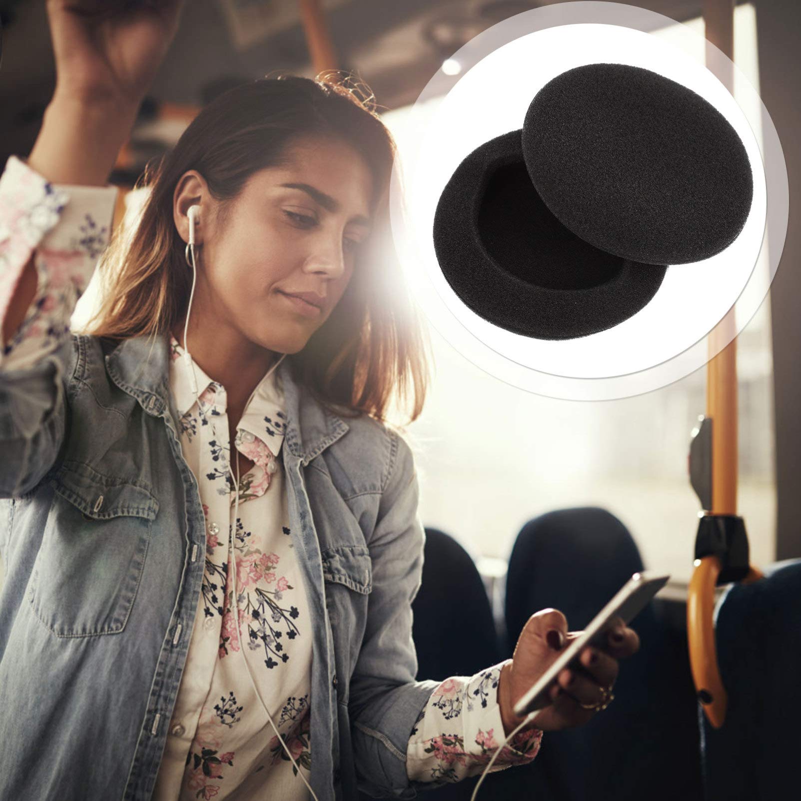 Mobestech 40mm Foam Ear Pad Replacement - 20pcs Soft Cushion Earpads for Headphones - Comfortable Noise Isolation for Gaming, Music & Office Use