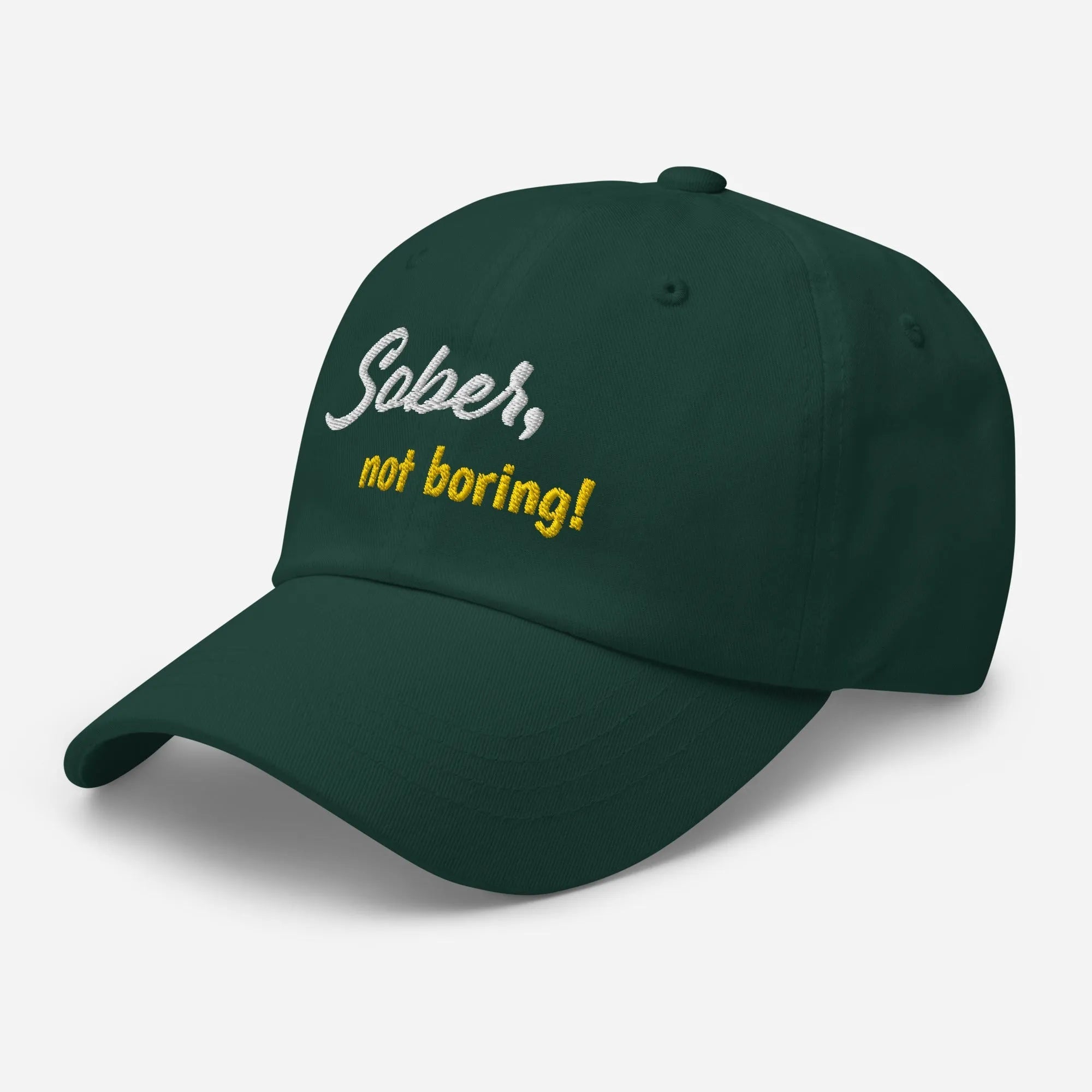 Sober Not Boring Embroidered Dad Hat - Stylish Unisex Baseball Cap for Men & Women - Perfect for Outdoor Activities, Sports, and Casual Wear