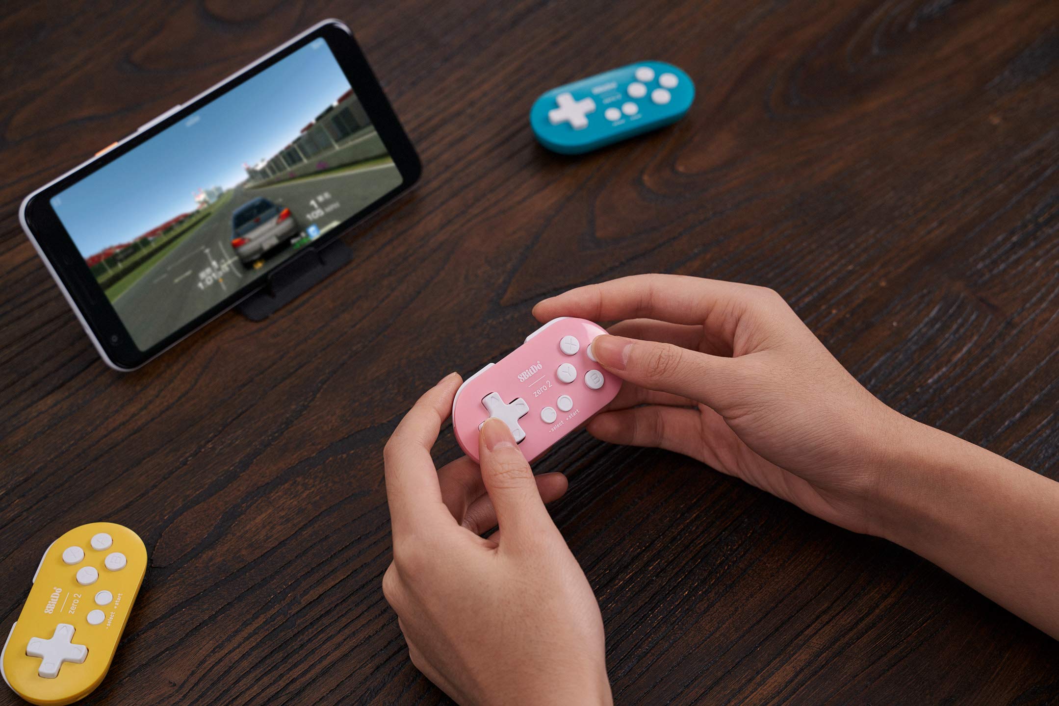 8Bitdo Zero 2 Bluetooth Gamepad - Ultra Compact Keychain Controller for Nintendo Switch, Windows PC, Android, macOS & Raspberry Pi (Pink) | Portable Gaming for Travel, Commute & Retro Arcade Play