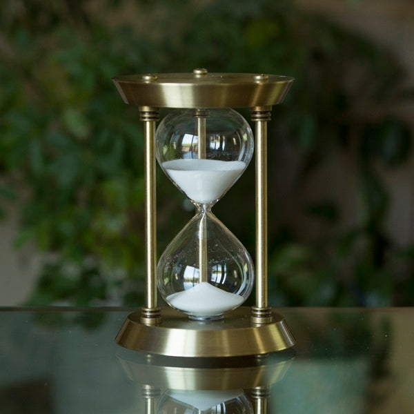 50 Minute Metal Sand Timer - Chrome or Brass Finish - Perfect for Board Games, Cooking, Meditation & Classroom Activities