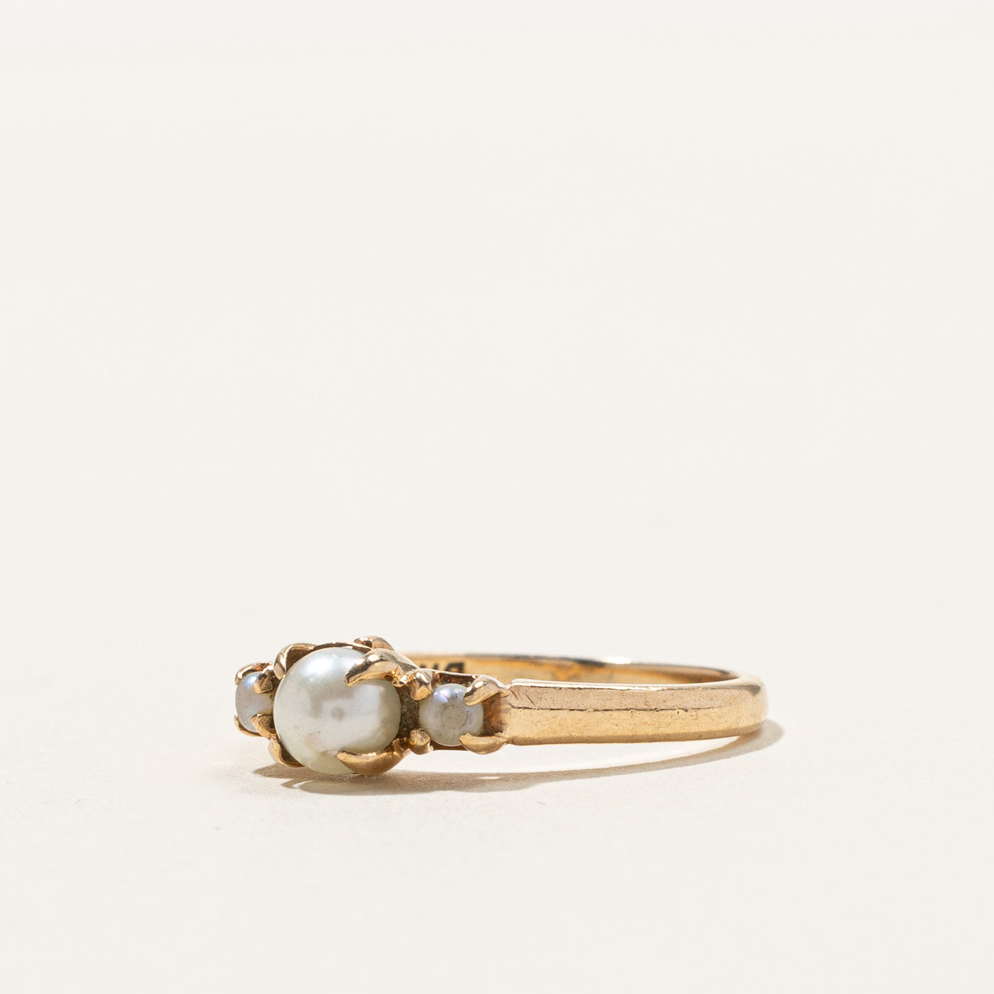 Three Stone Pearl Ring - Size 4.5 - Elegant Pearl Jewelry for Women, Perfect for Weddings, Anniversaries & Special Occasions