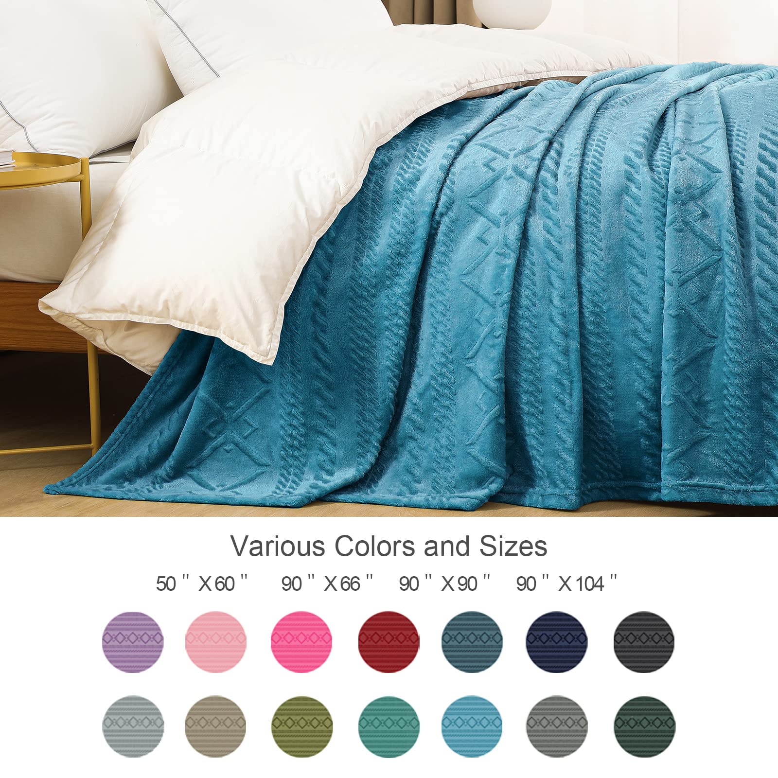 Soft Slate Blue Fleece Throw Blanket for Couch & Bed - Lightweight Decorative Blanket 50x60 Inches - All Seasons Cozy Blanket for Living Room, Bedroom, Travel & Gift Giving