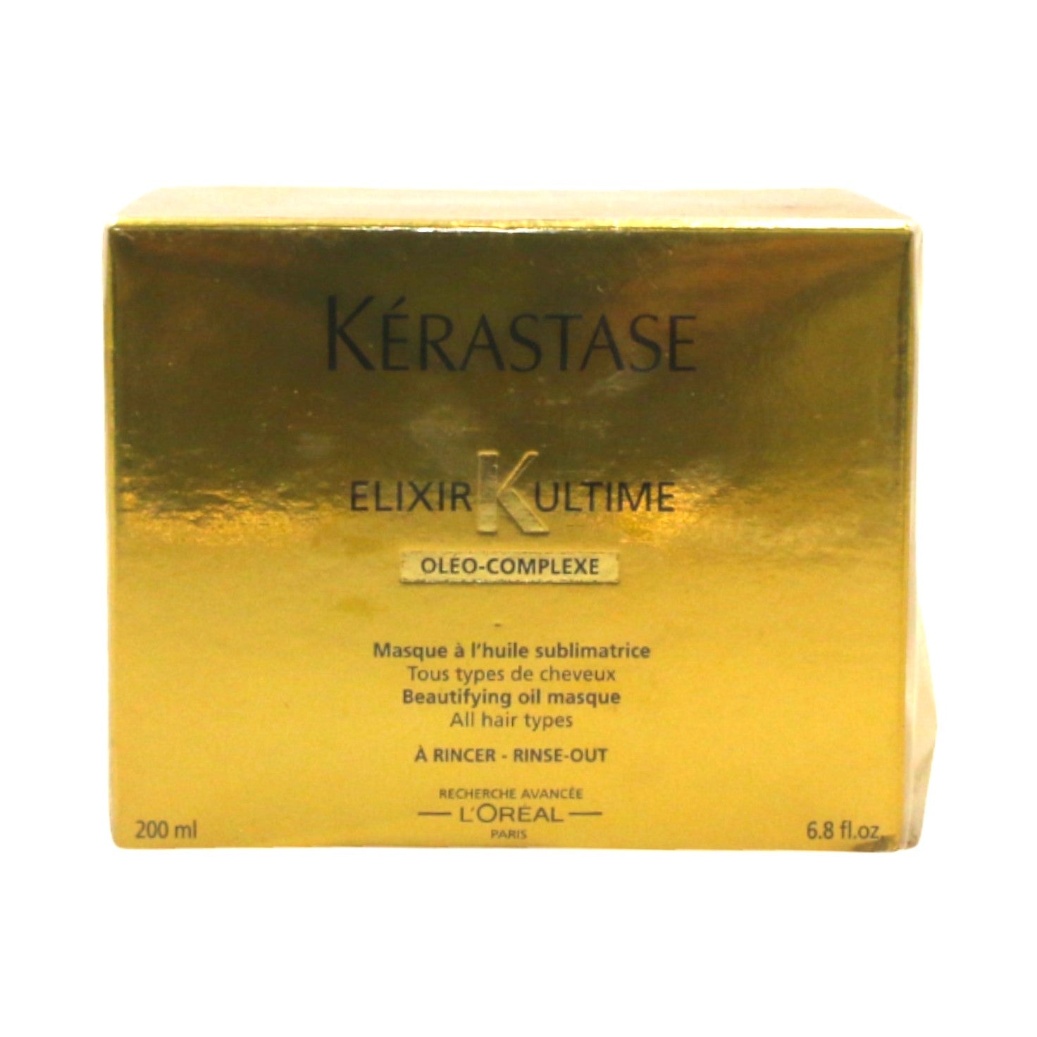 Kerastase Elixir Ultime Oleo Complexe Beautifying Hair Oil Masque - 6.8 oz Rinse Out Treatment for Dry, Damaged Hair - Salon-Quality Deep Conditioning for Shine & Softness - Perfect for Post-Wash Hair Care Routine