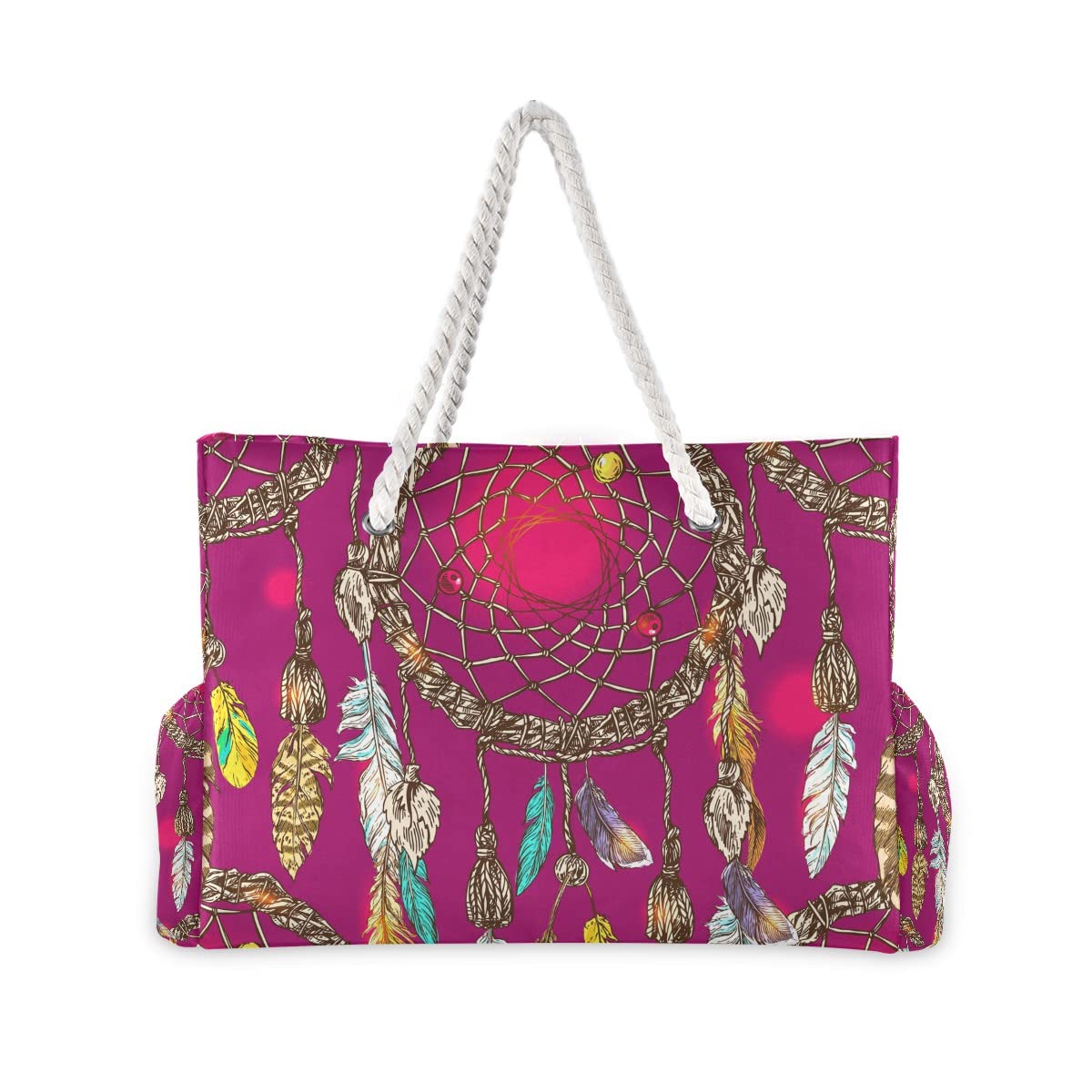 **Vintage Tropical Beach Tote Bag for Women - Large Waterproof Travel & Gym Bag with Zipper Pockets - Perfect for Swimming, Vacation & Outdoor Activities**
