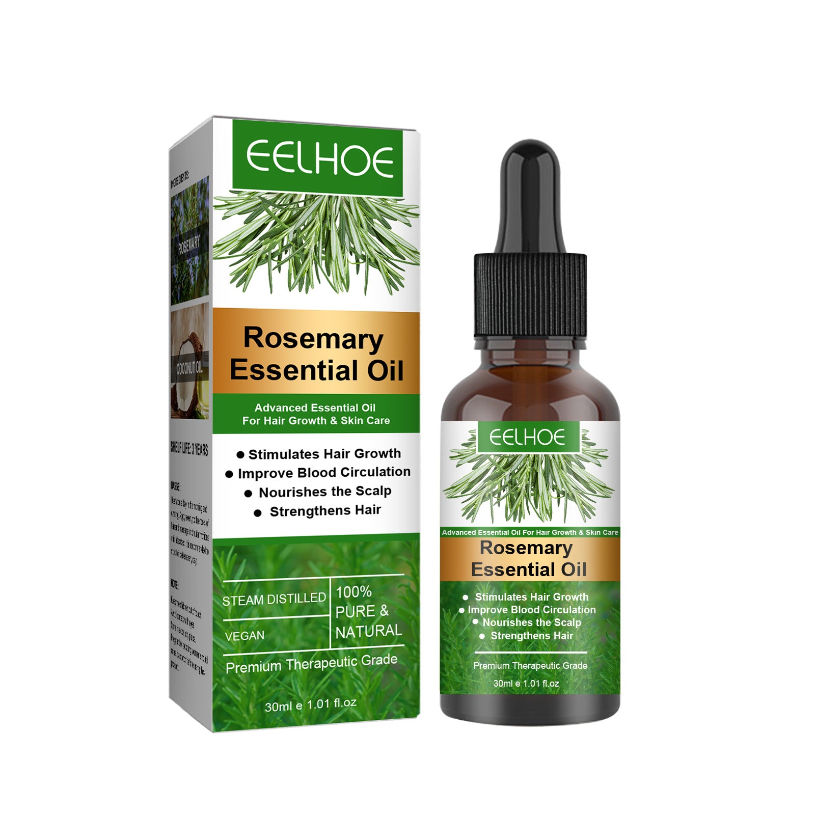 Rosemary Anti-Breakage Nourishing Hair Oil for Dry Damaged Hair - Promotes Hair Growth & Scalp Health - Perfect for Daily Hair Care & Styling