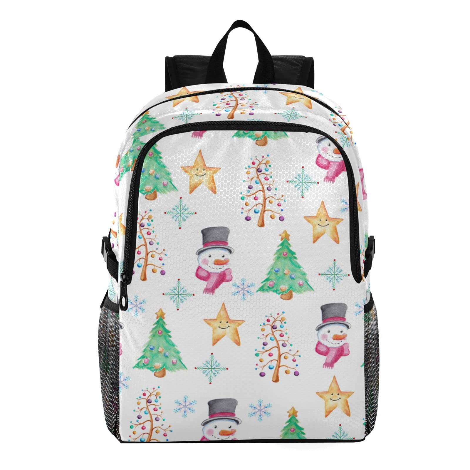 Waterproof 20L Lightweight Packable Backpack for Hiking, Travel & Outdoor Activities - Christmas Snowman Stars Design | Perfect for Camping, Day Trips & Holiday Adventures