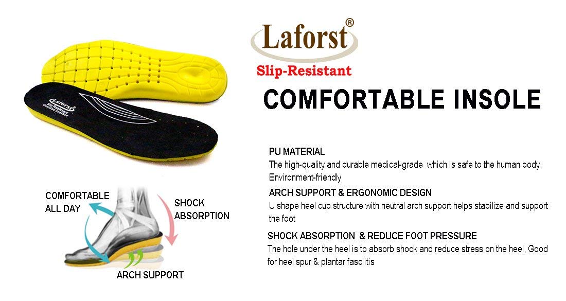 Laforst Women's Rachel Slip-Resistant Nursing Shoes - Comfortable Work Shoes for Nurses, Waitresses & Waiters - Breathable Manmade Upper Slip-On Clogs - Ideal for Hospital Shifts, Restaurant Service & Healthcare Work