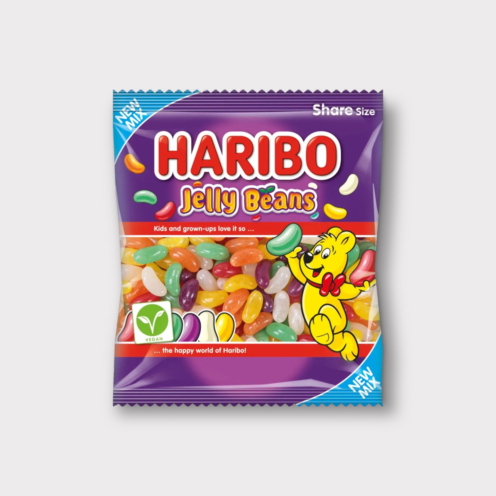 Haribo Vegan Jelly Beans - Gluten-Free, Fat-Free Candy for Parties, Gifts & Snacking | Bulk Pack 1.5oz