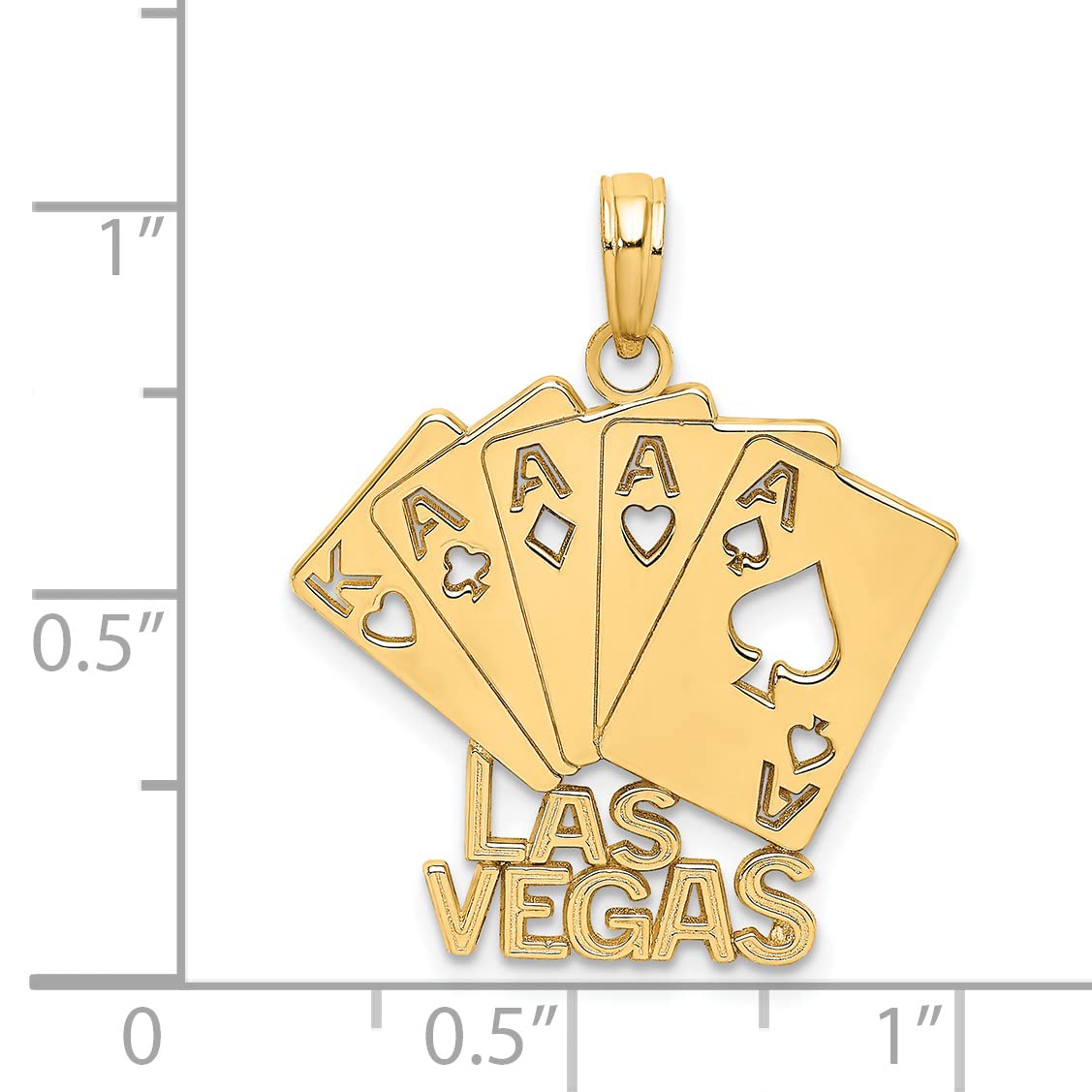 14k Yellow Gold Las Vegas Playing Cards Charm Pendant Necklace for Women - Perfect for Casino Nights, Birthday Gifts & Travel Souvenirs