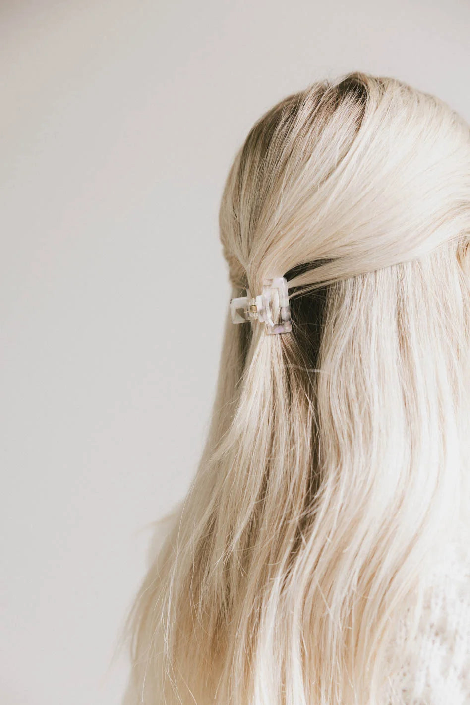 Mini Cutout Claw Hair Clip - Grey | Small Hair Claw for Women | Perfect for Ponytails, Buns & Half-Up Hairstyles