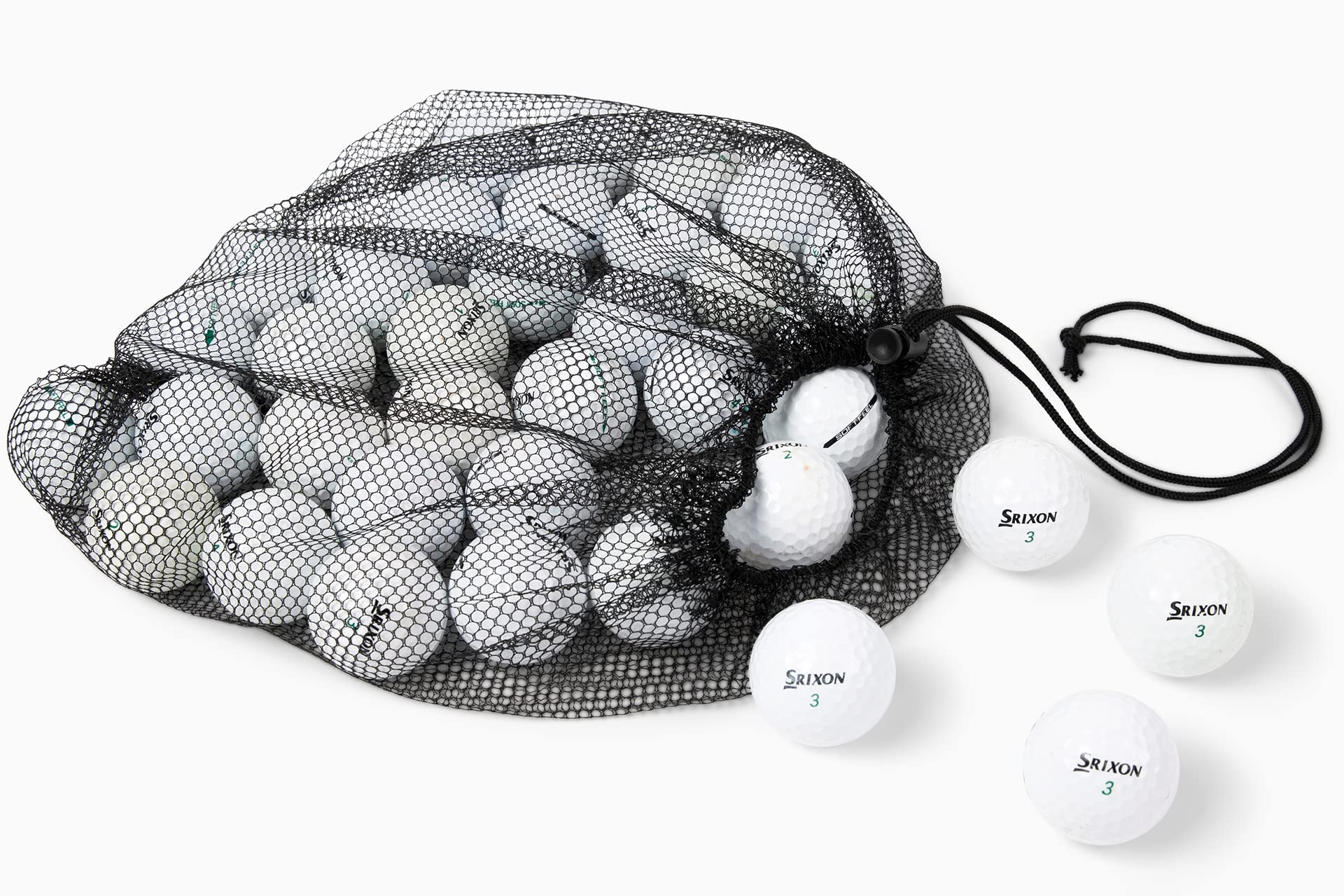 Recycled & Used Srixon Soft Feel Golf Balls - Eco-Friendly Clean Green Golf Balls with Mesh Bag | Perfect for Practice, Driving Range & Budget-Conscious Golfers