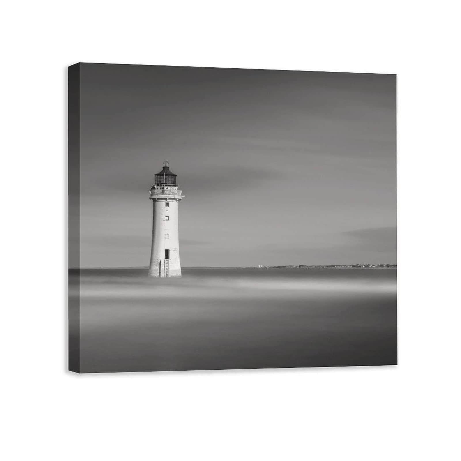 Premium Lighthouse Canvas Wall Art - 28x28 Inch (70x70cm) Sports Landscape Painting for Home & Office Decor - Perfect for Living Room, Bedroom, or Gift Giving - Waterproof & Fade-Resistant Print
