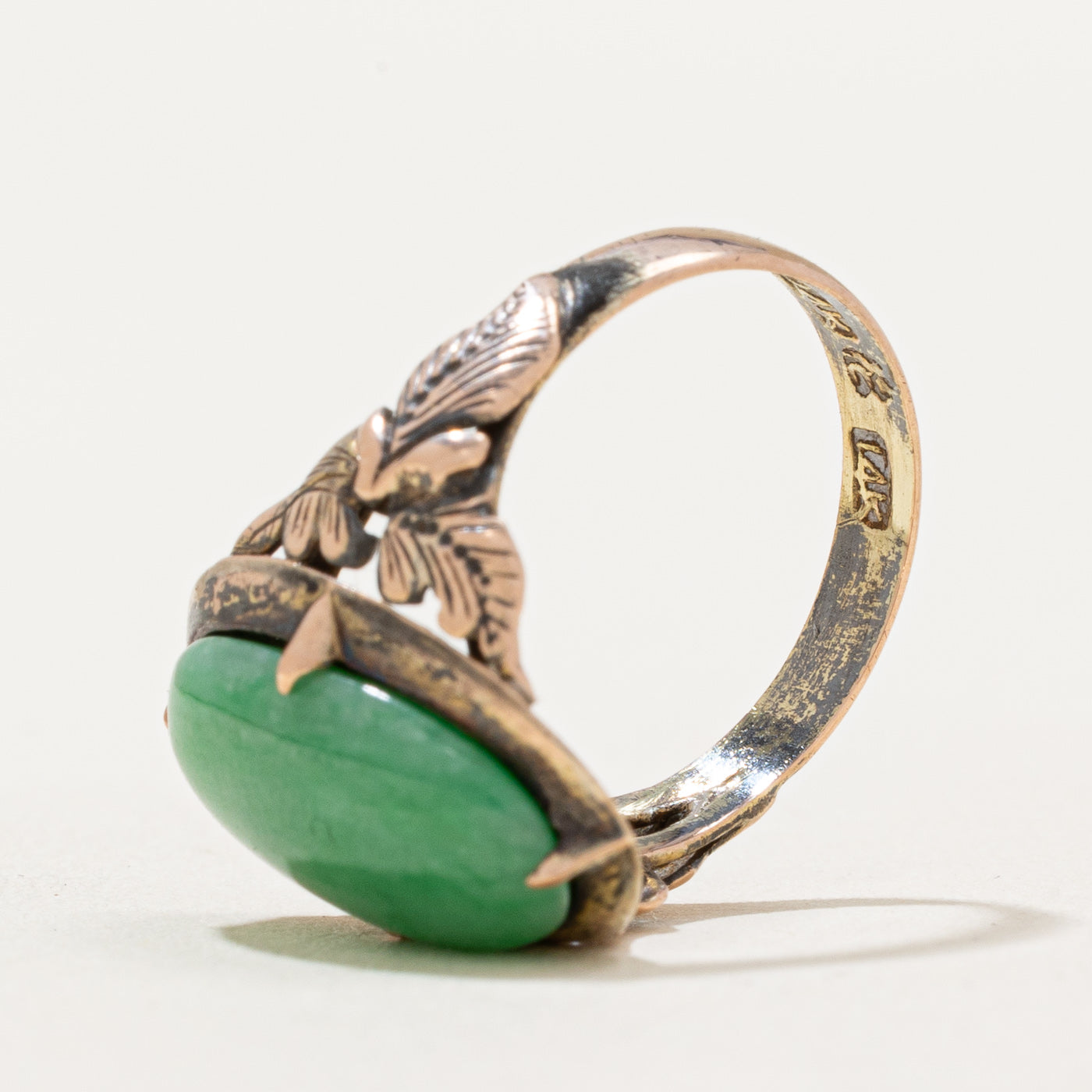 4.80ct Oval Cabochon Jade Textured Ring - Size 4.75 - Elegant Green Gemstone Jewelry for Women - Perfect for Weddings, Parties & Everyday Wear