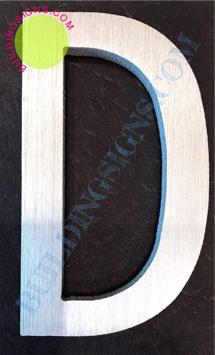 2.75 Inch Aluminum Letter D Sign - Brush Silver Finish, Double Sided Tape, Rust-Free - Elegant Door Number for Home & Office Decor