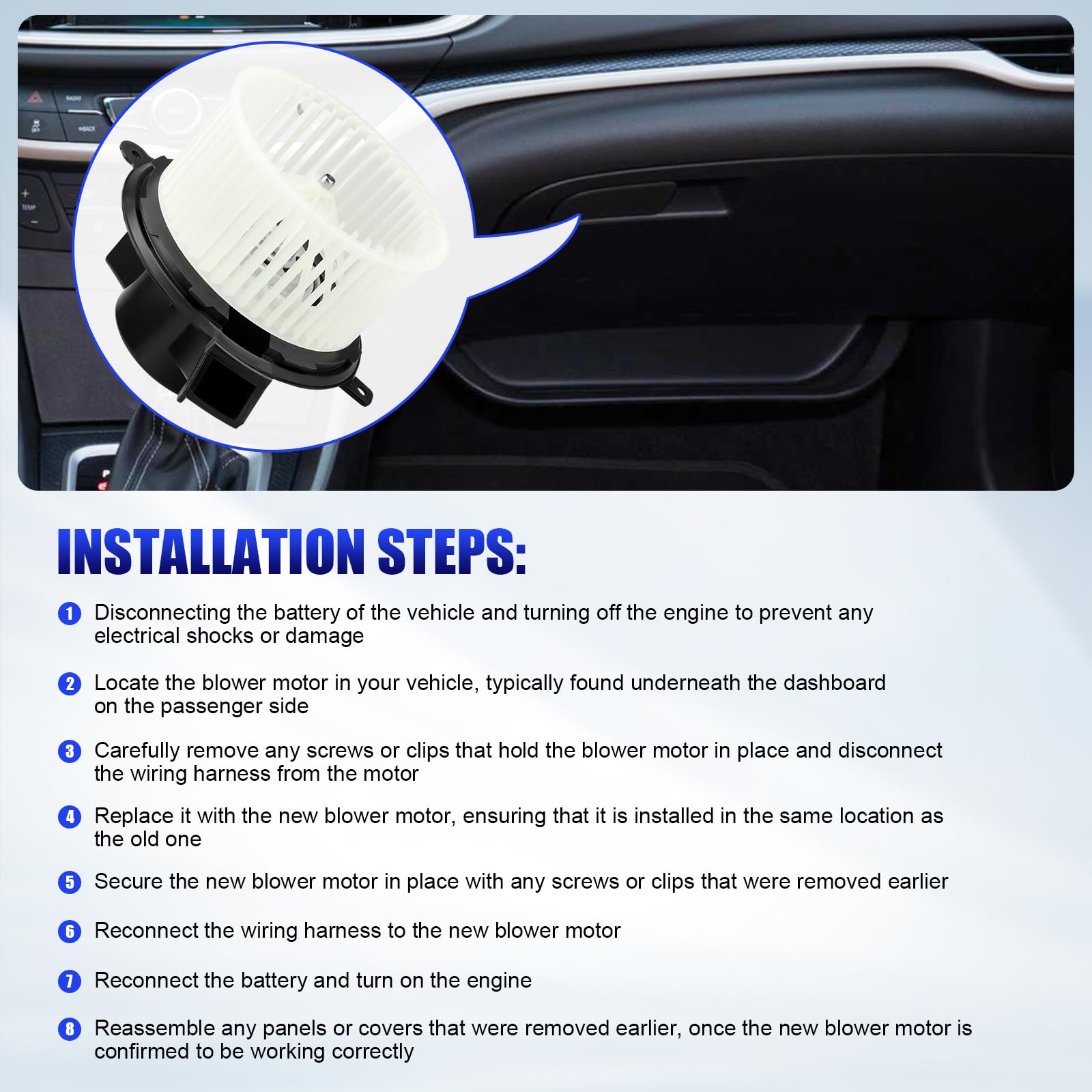 HVAC AC Blower Motor Replacement for Chevy, GMC, Saturn & Buick - Compatible with 700236 - Perfect for Car AC System Repair & Maintenance