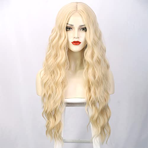 Long Straight Ombre Brown Wig with Middle Part - Natural Looking Synthetic Hair for Daily Wear & Cosplay