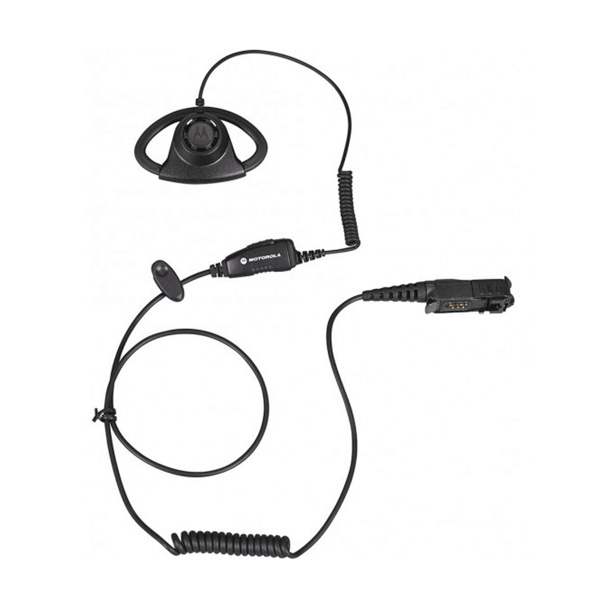 Motorola PMLN6757A D Style Earpiece with Inline PTT/Mic - Secure Fit Headset for Clear Communication | Ideal for Security, Retail & Warehouse Use